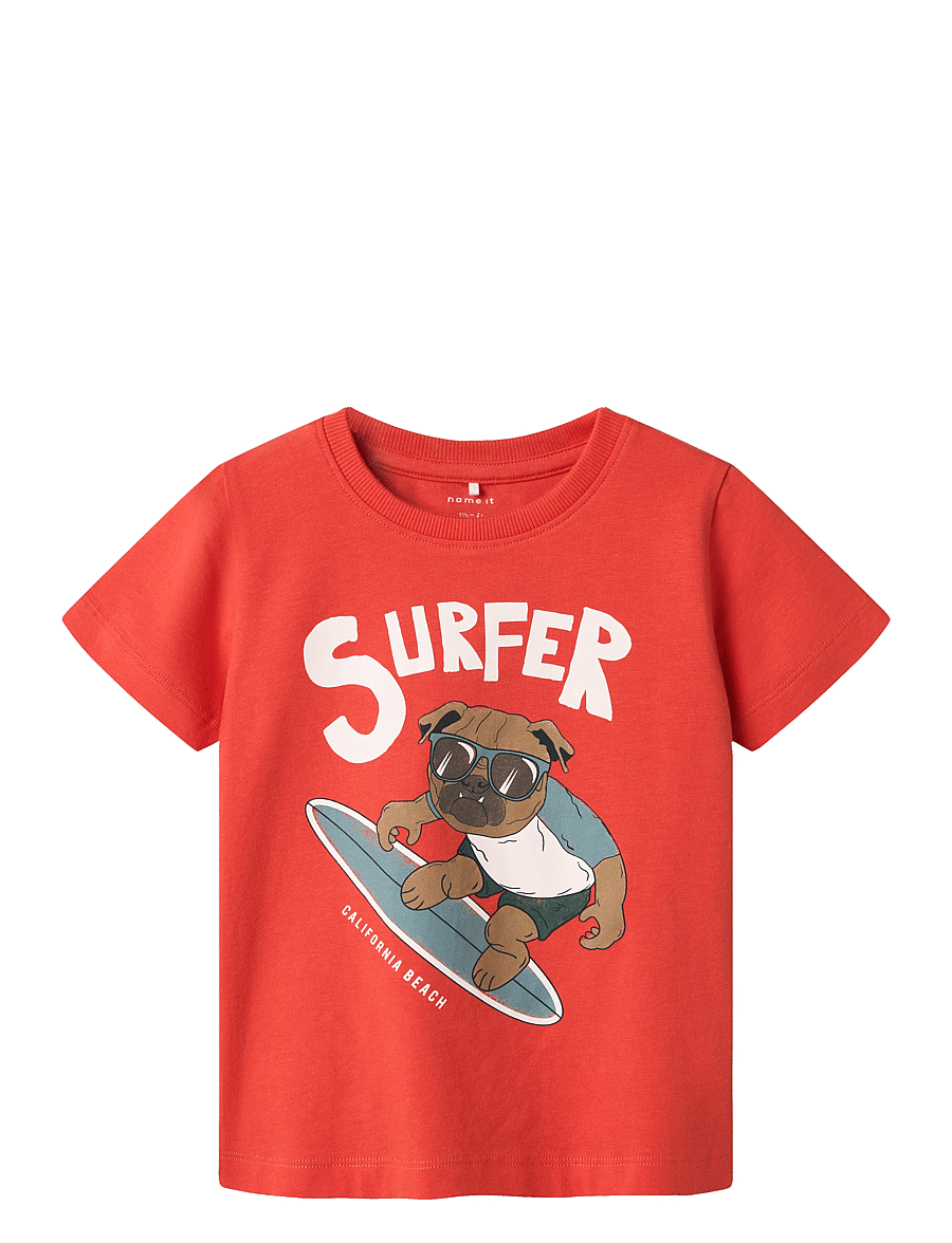 name it - NMMFROLLE SS TOP BOX - korte mouwen - paprika - 0
