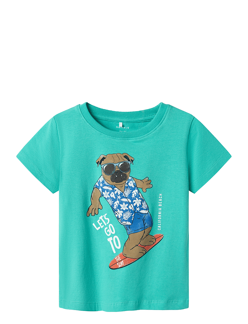 name it - NMMFROLLE SS TOP BOX - lühikeste varrukatega t-särgid - turquoise - 0