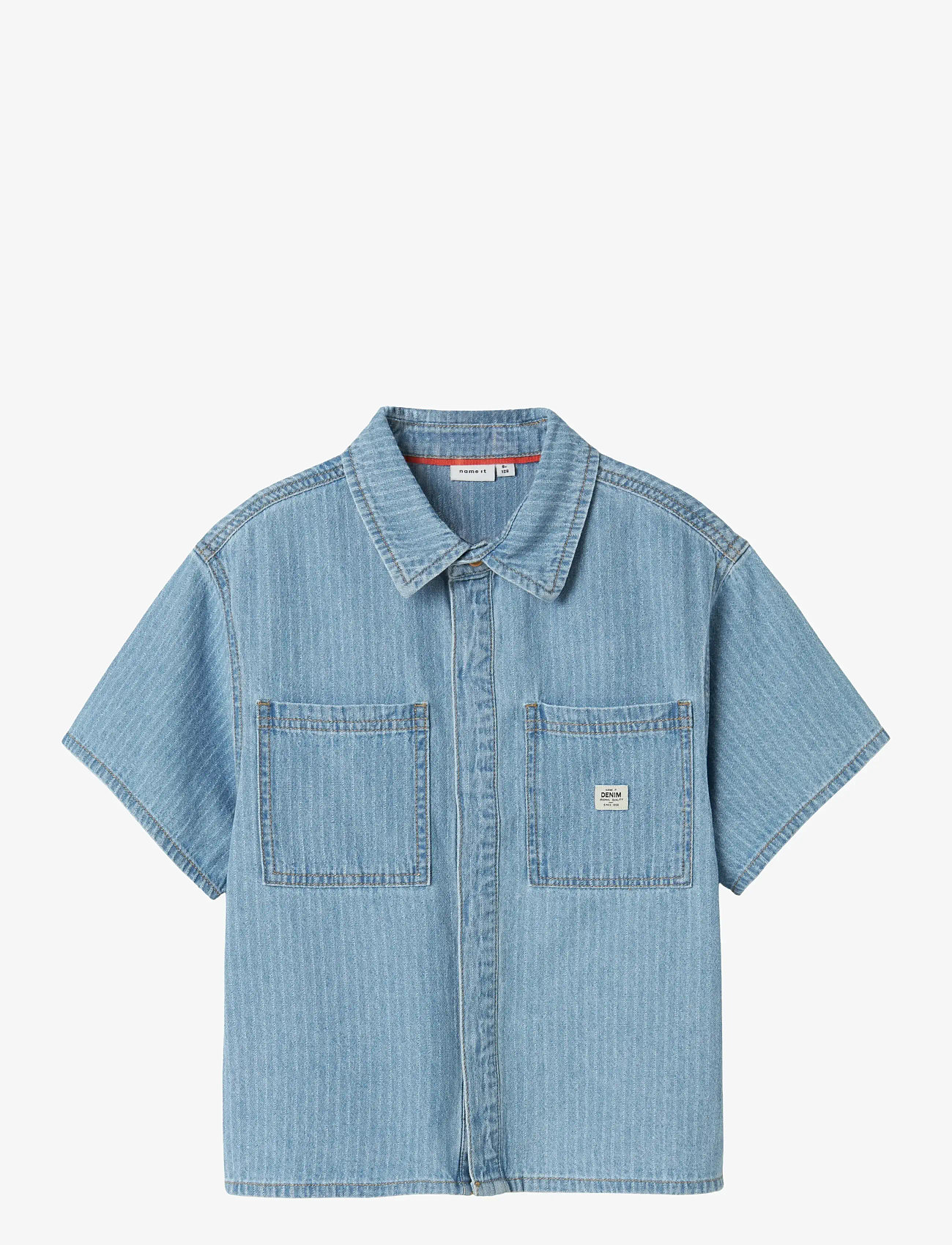 name it - NKMFELIX SS DNM SHIRT 3950-KY H - lühikeste varrukatega särgid - light blue denim - 0