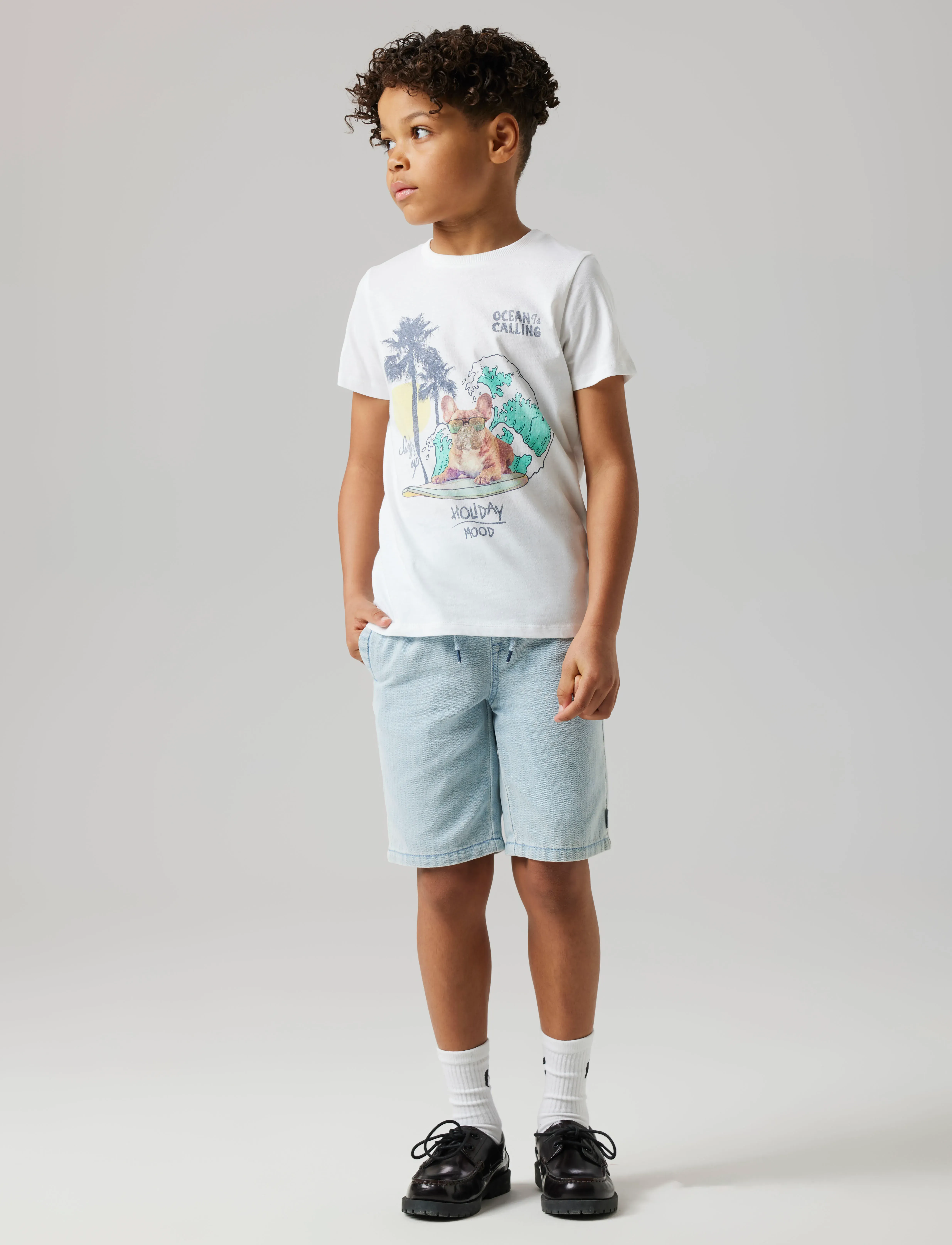 name it - NKMRYAN JOG DNM L SHORTS 3350-BT H - denimshorts - light blue denim - 3