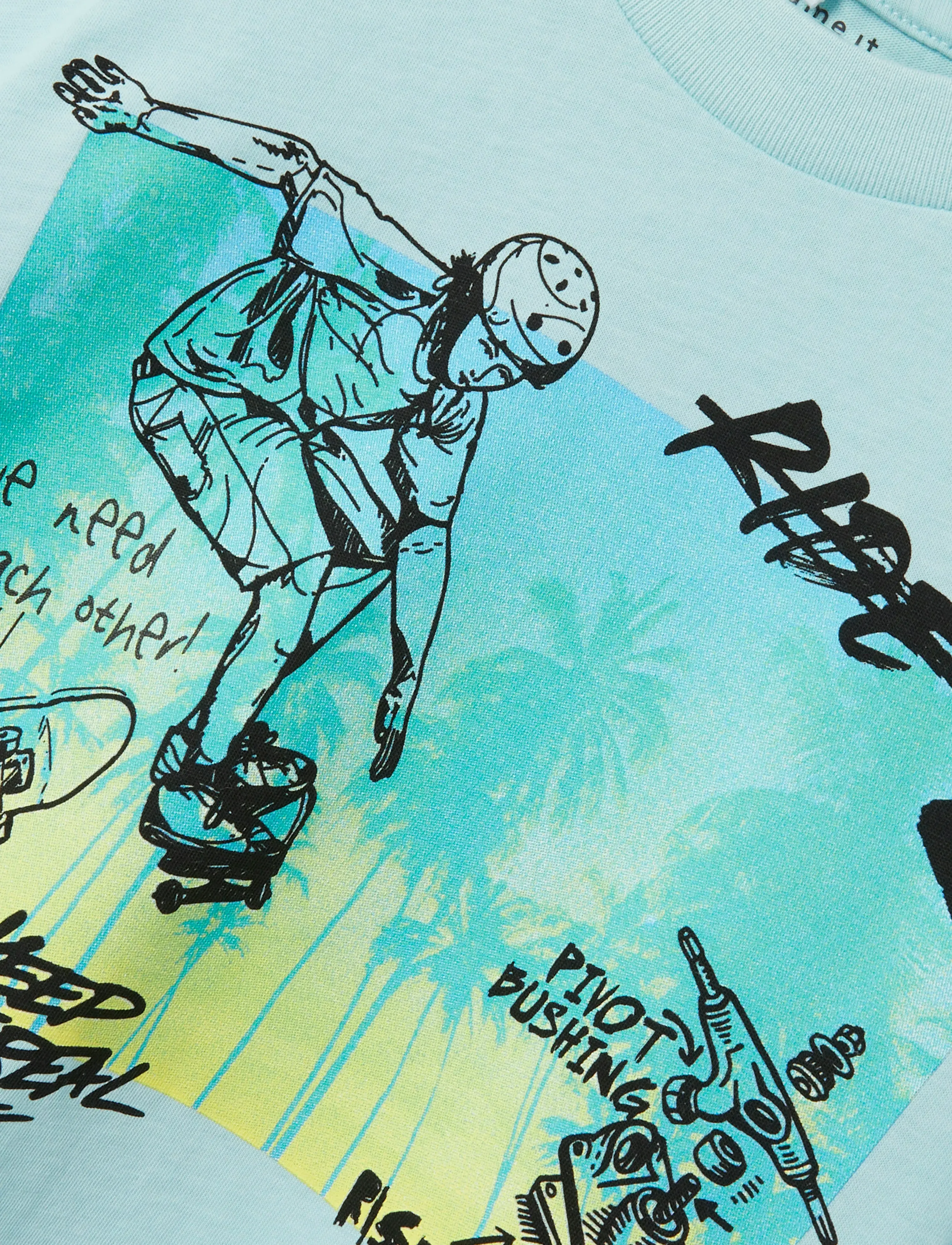 name it NMMJOPO RLX SS TOP - Overdele - CANAL BLUE / blue