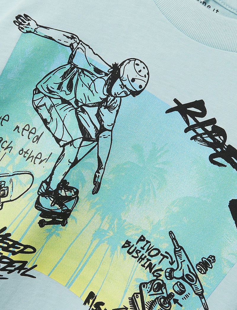 name it - NMMJOPO RLX SS TOP - kortærmede t-shirts - canal blue - 3