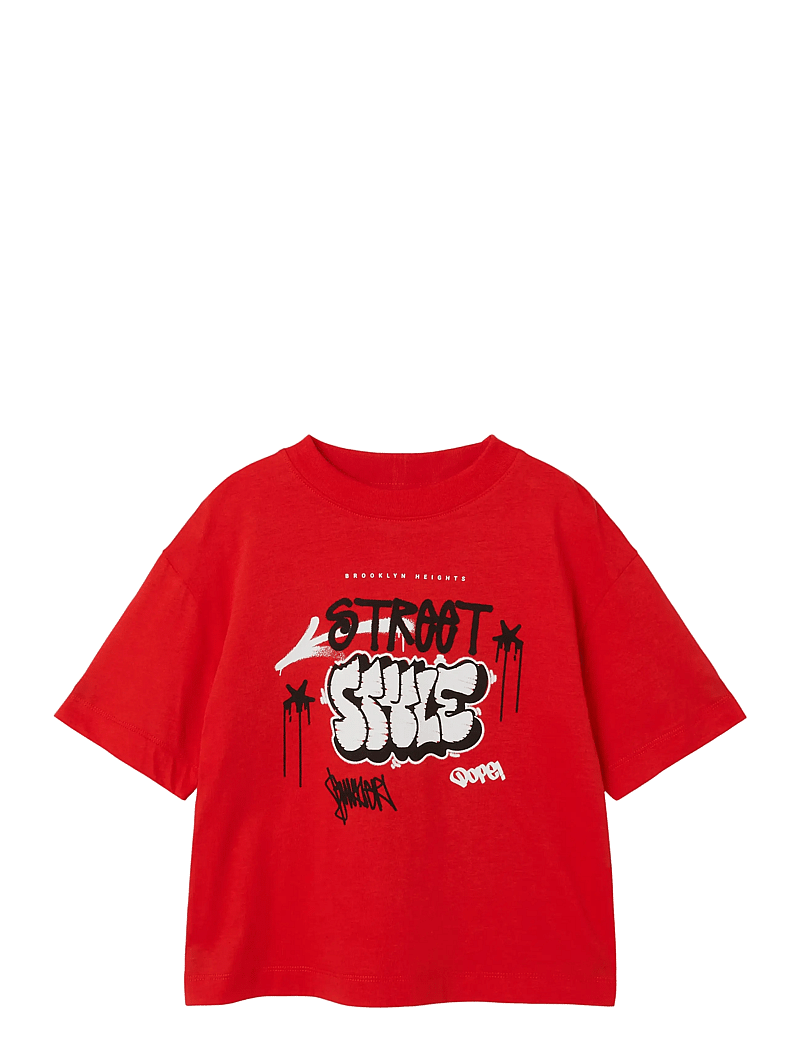 name it - NMMJOPO RLX SS TOP - kurzärmelige - flame scarlet - 0