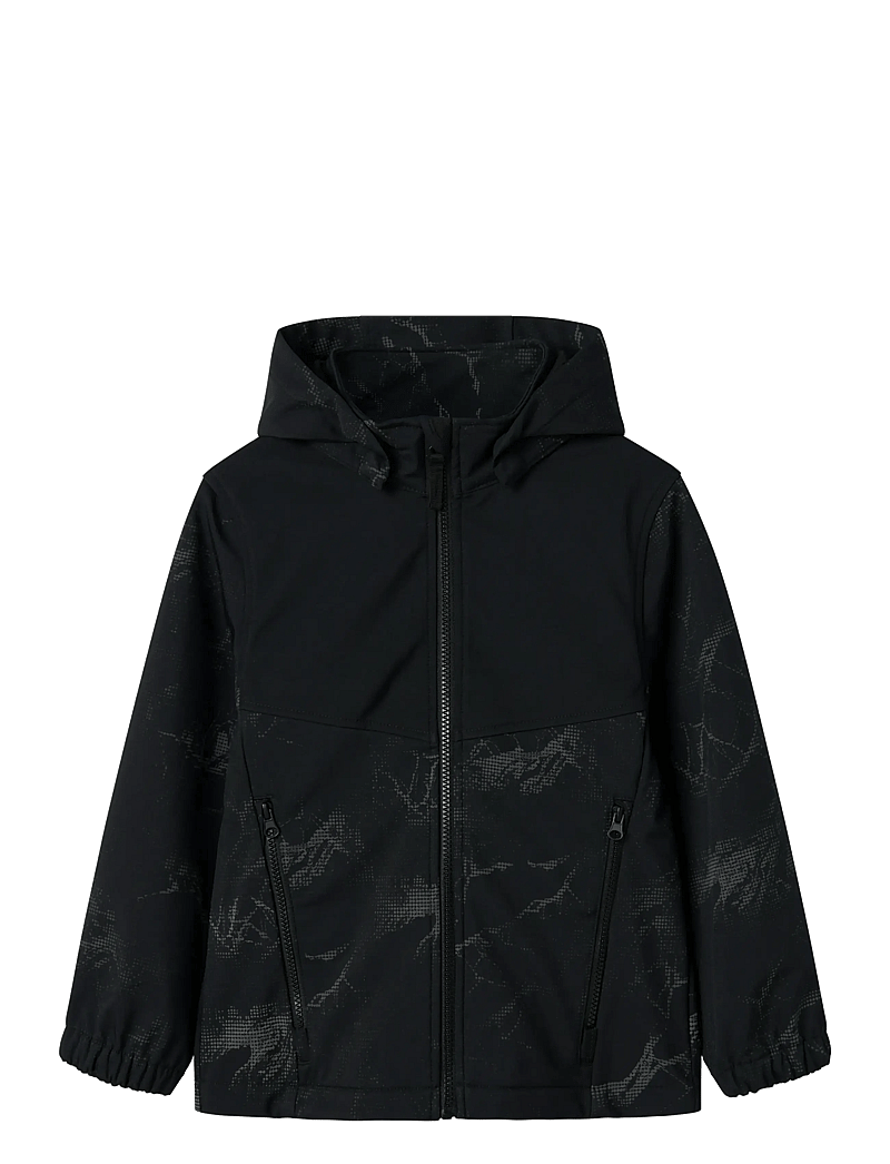 name it - NKMALFA08 SOFTSHELL JACKET REF AOP FO - softshell-jacken - black - 0