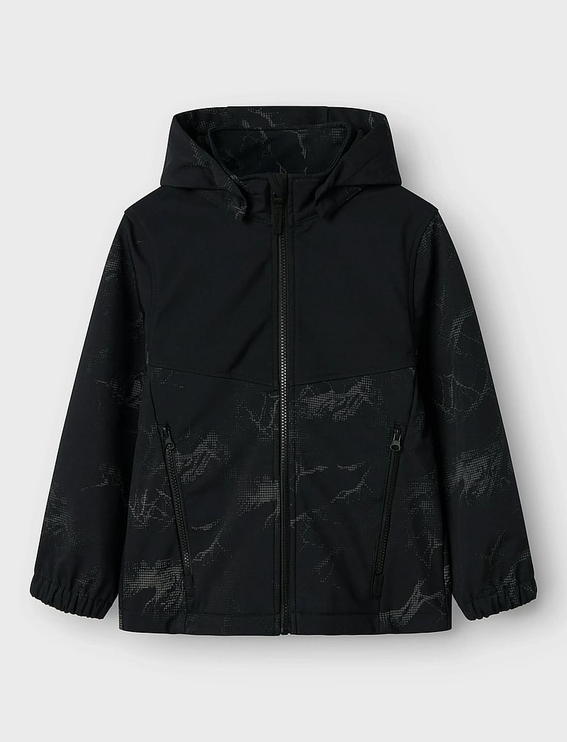 name it - NKMALFA08 SOFTSHELL JACKET REF AOP FO - softshell-jacken - black - 2