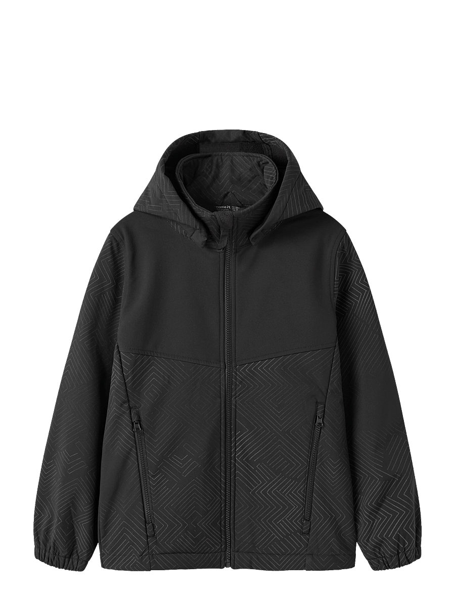 name it - NKMALFA08 SOFTSHELL JACKET REF AOP FO - black - 0