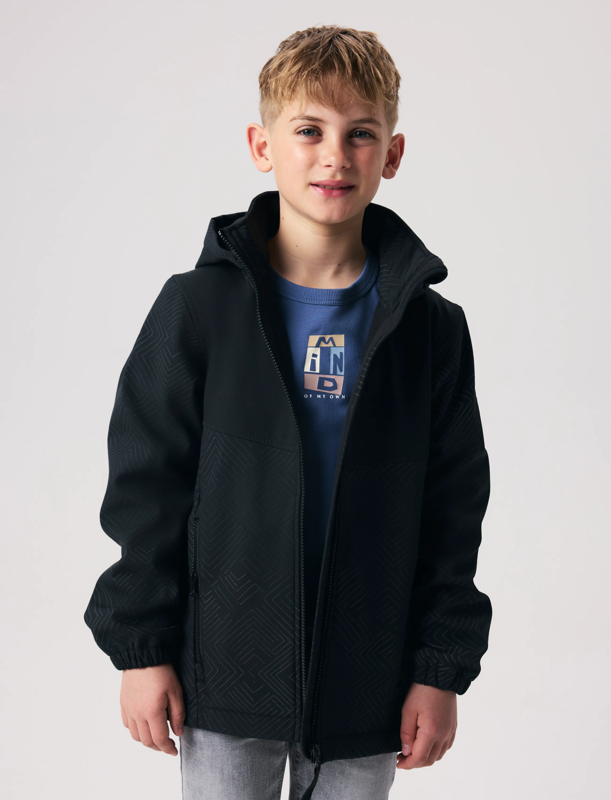 name it - NKMALFA08 SOFTSHELL JACKET REF AOP FO - black - 2