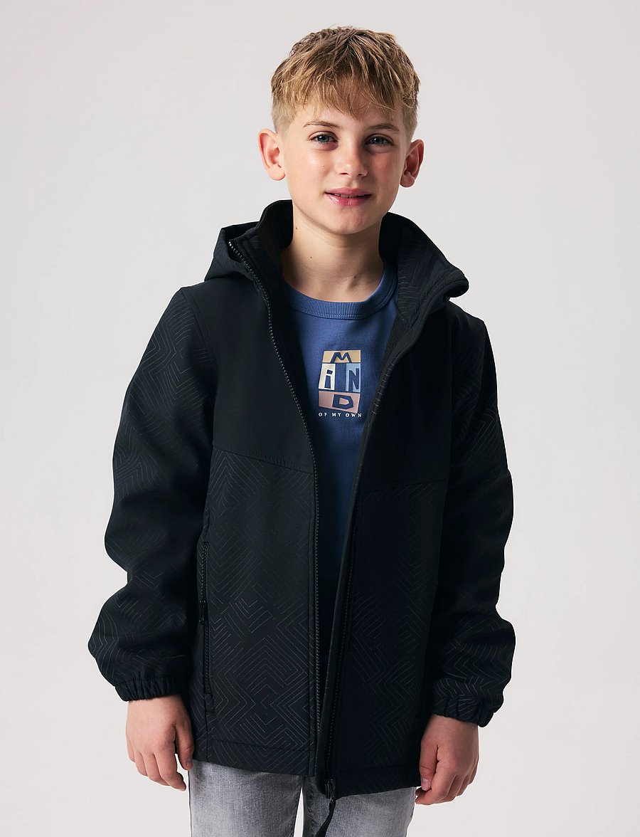 name it - NKMALFA08 SOFTSHELL JACKET REF AOP FO - black - 2
