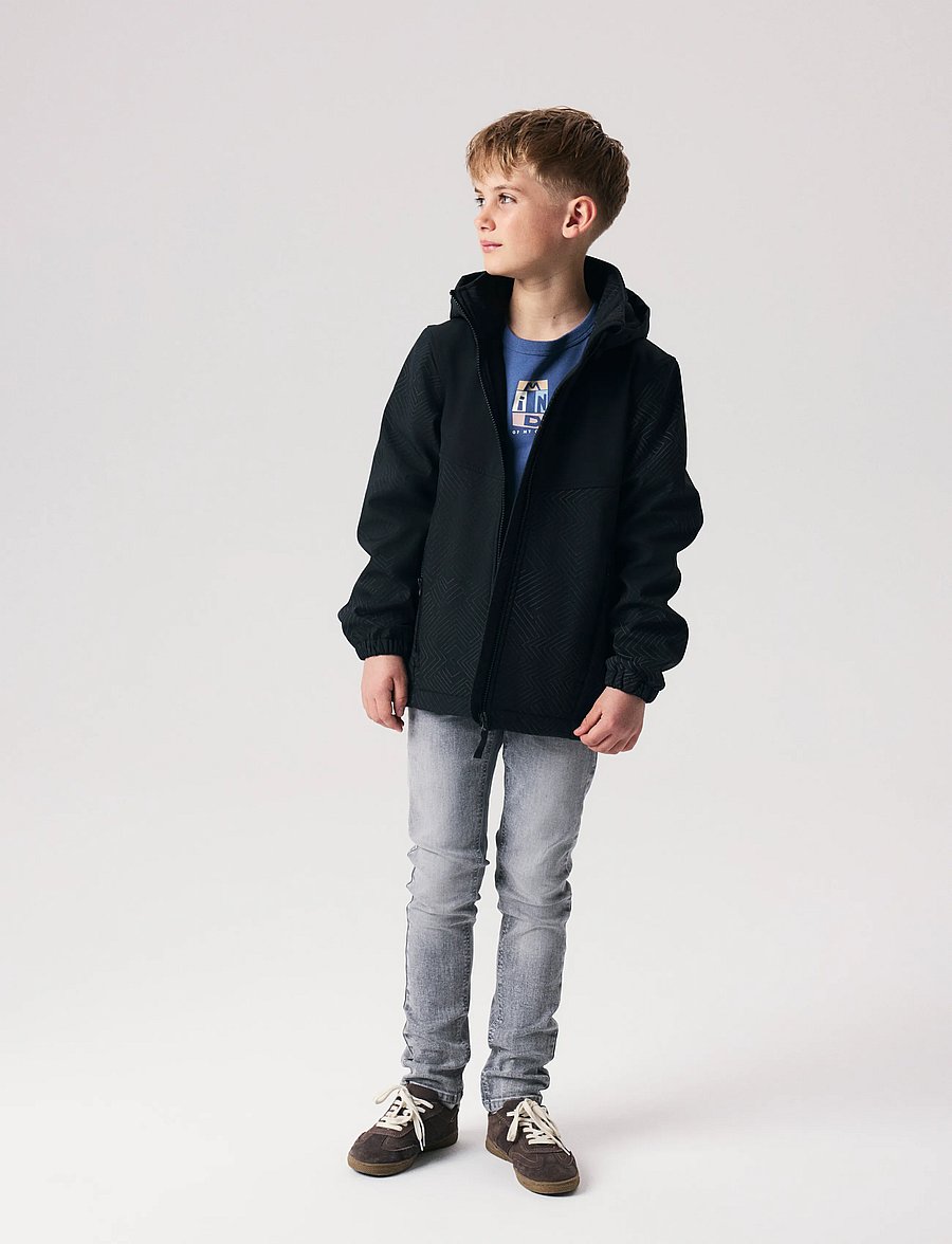 name it - NKMALFA08 SOFTSHELL JACKET REF AOP FO - black - 3