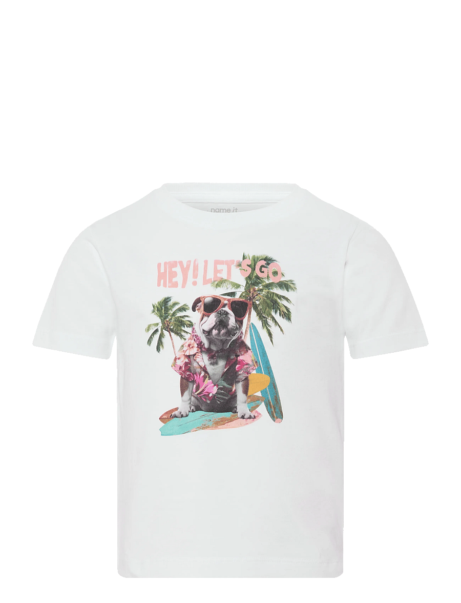 name it - NMMVOTO SS NREG TOP - lühikeste varrukatega t-särgid - bright white - 0