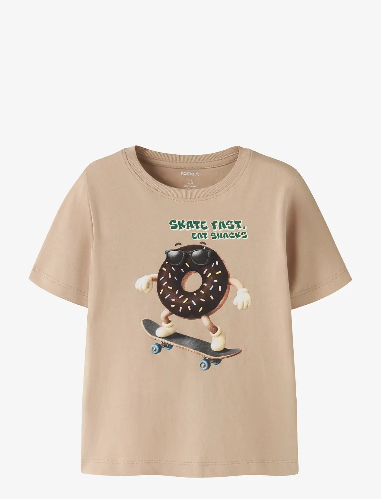 name it - NMMVOTO SS NREG TOP - kortærmede t-shirts - sesame - 0