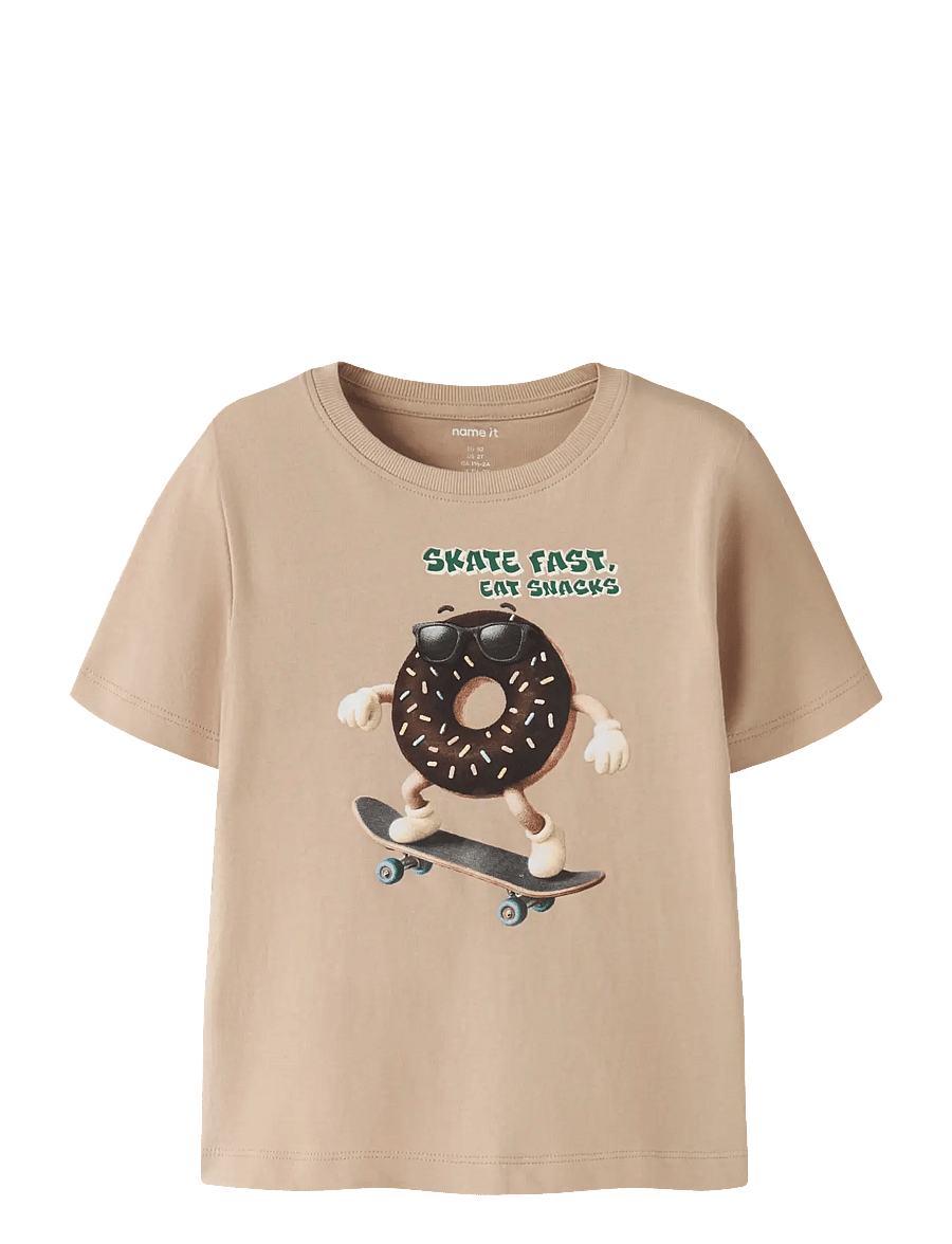 name it - NMMVOTO SS NREG TOP - kurzärmelige - sesame - 0