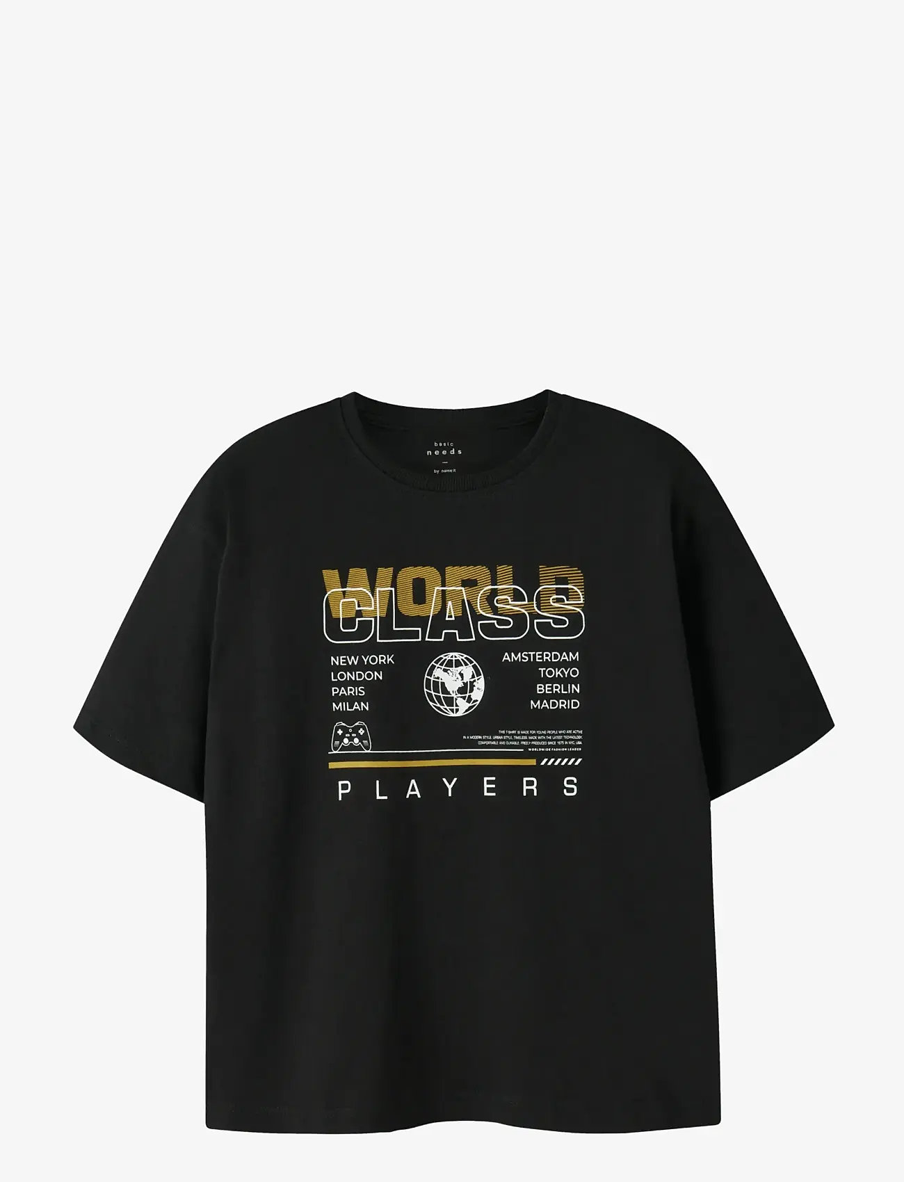 name it - NKMVICTOR SS NREG TOP - kortærmede t-shirts - black - 0