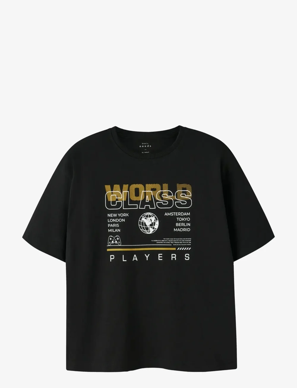 name it - NKMVICTOR SS NREG TOP - kortærmede t-shirts - black - 0