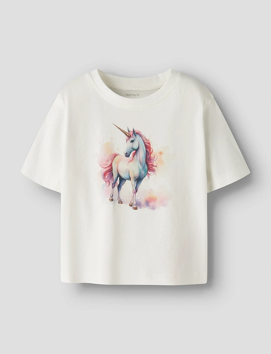 name it - NMFVOTEA SS NREG TOP - kurzärmelige - cloud dancer - 0
