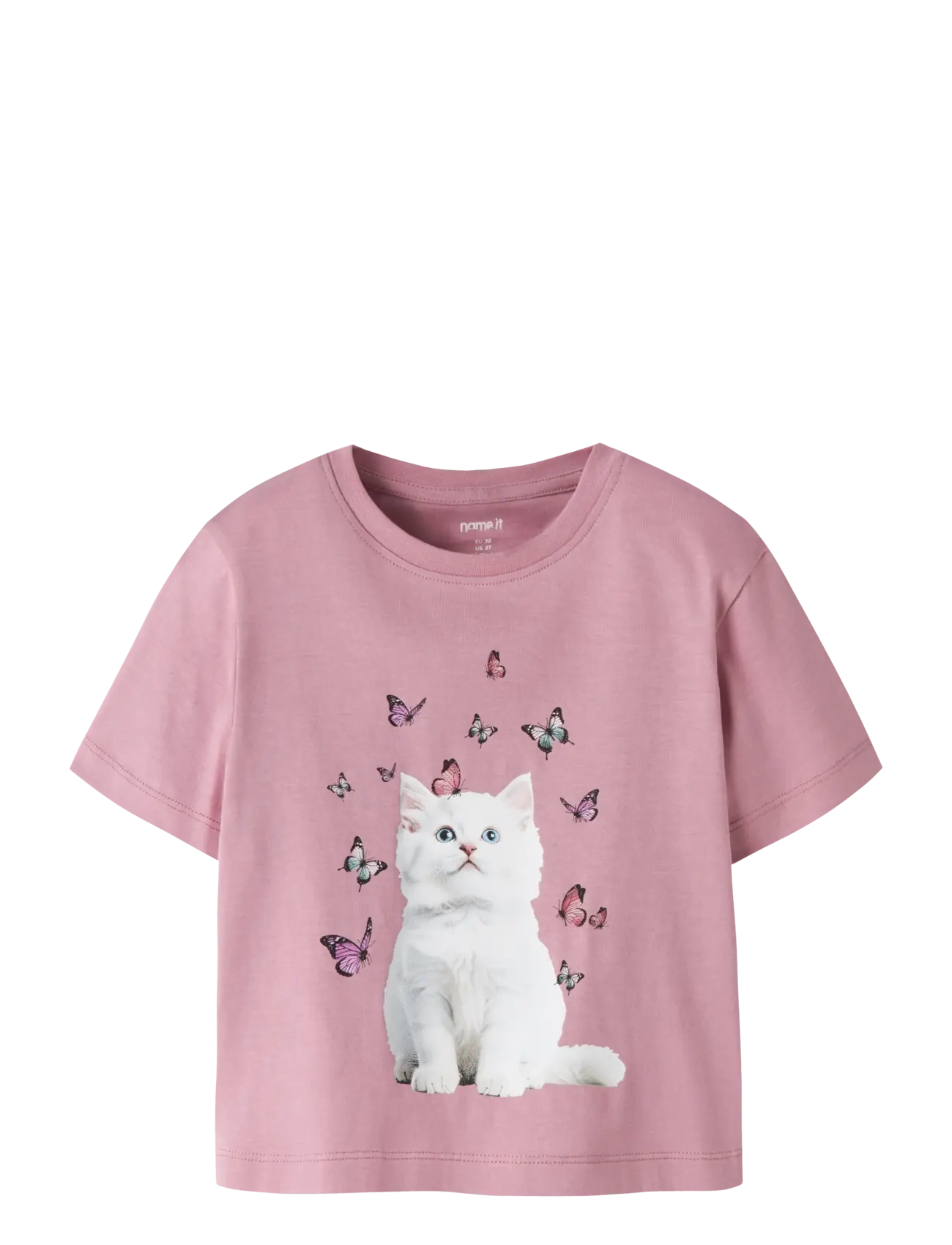 name it Nmfvotea Ss Nreg Top, Børn, Kortærmet Puddel Print T-Shirt, Pink, Str: 116