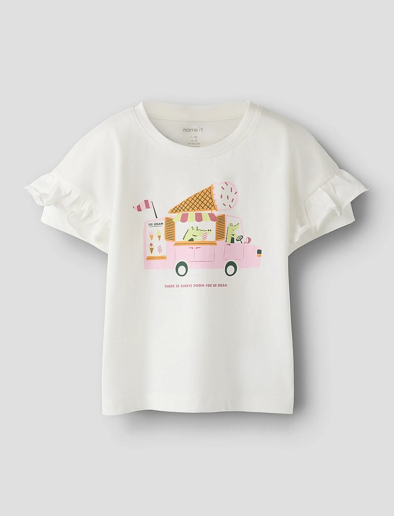name it - NMFVILENA SS RLX TOP - kurzärmelige - cloud dancer - 0