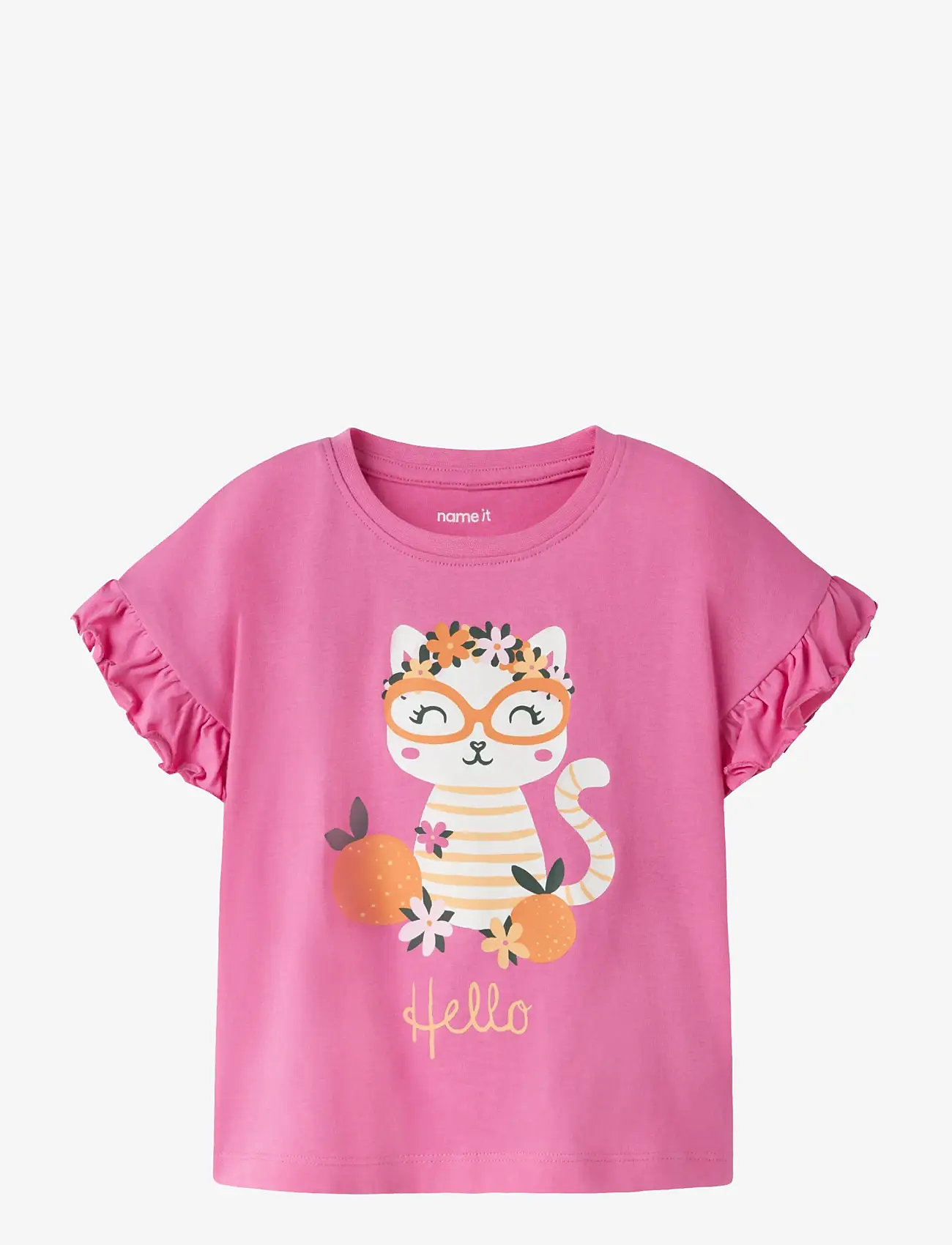 name it - NMFVILENA SS RLX TOP - marškinėliai trumpomis rankovėmis - strawberry moon - 0