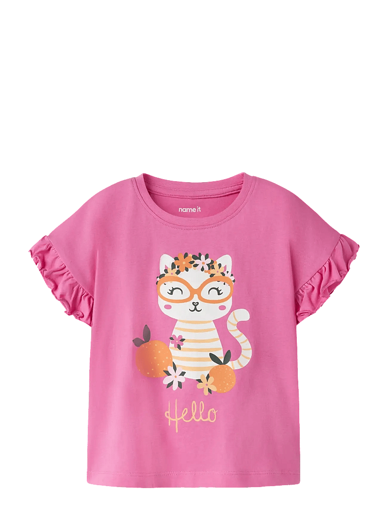name it - NMFVILENA SS RLX TOP - kurzärmelige - strawberry moon - 0