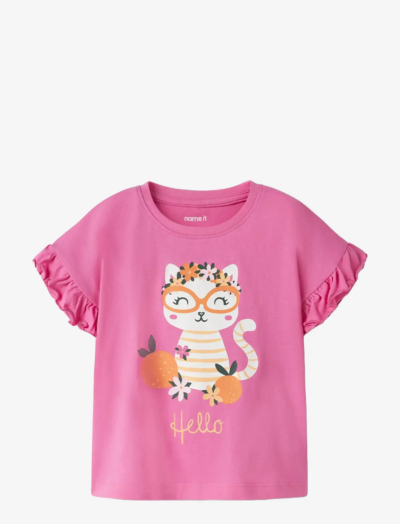 name it - NMFVILENA SS RLX TOP - marškinėliai trumpomis rankovėmis - strawberry moon - 2