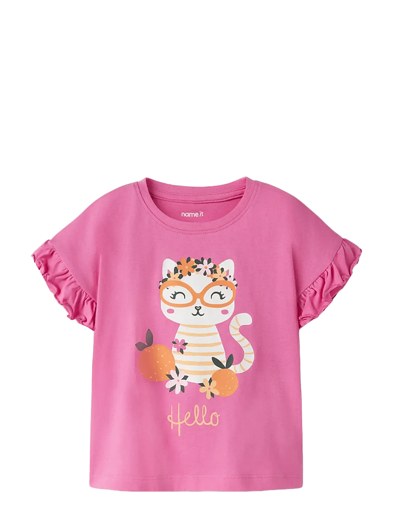 name it - NMFVILENA SS RLX TOP - kurzärmelige - strawberry moon - 2