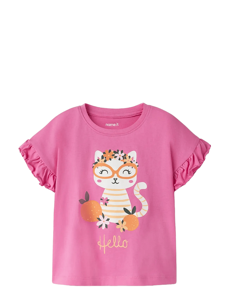 name it - NMFVILENA SS RLX TOP - kurzärmelige - strawberry moon - 2