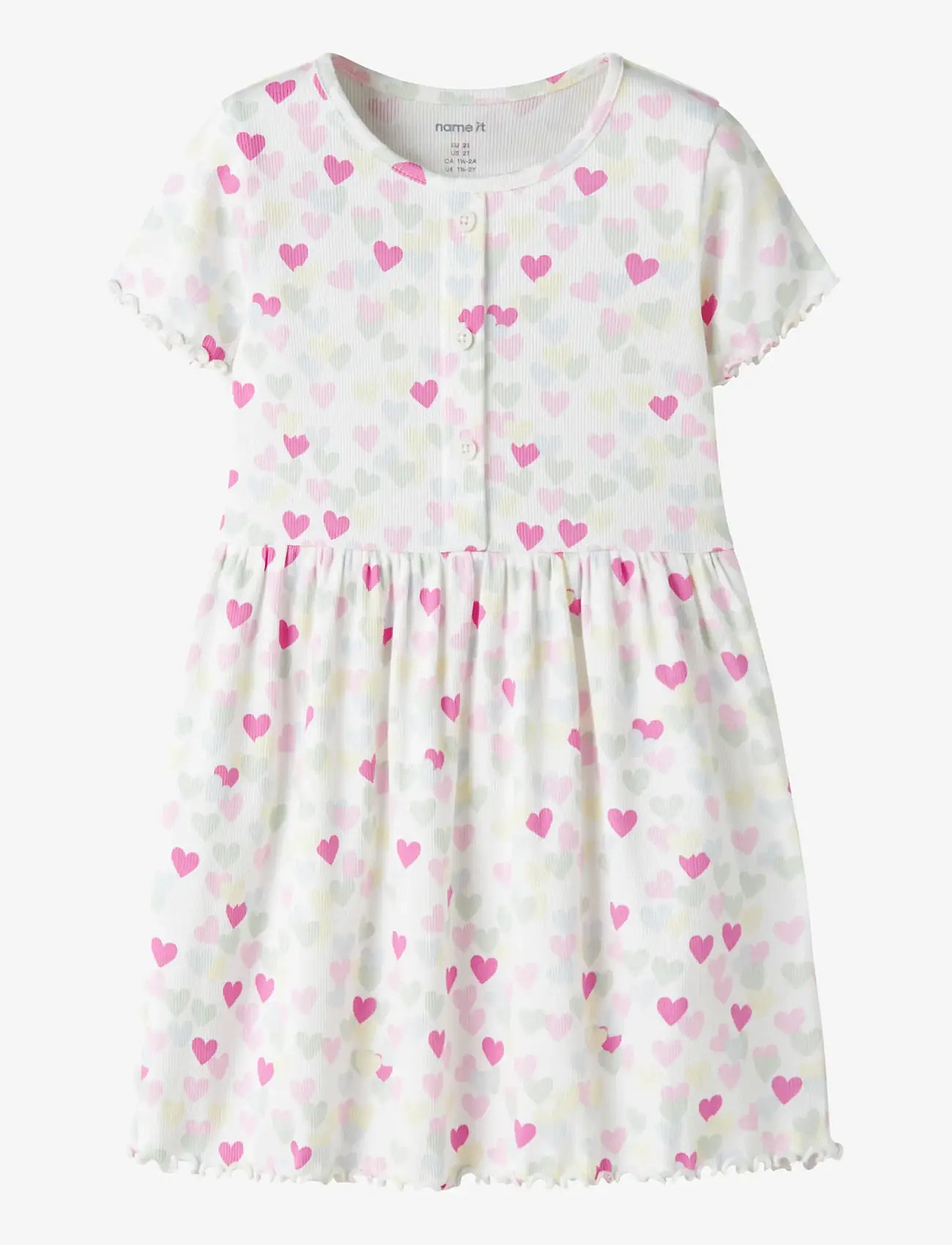 name it - NMFVEMIA SS DRESS - kortærmede hverdagskjoler - cloud dancer - 0