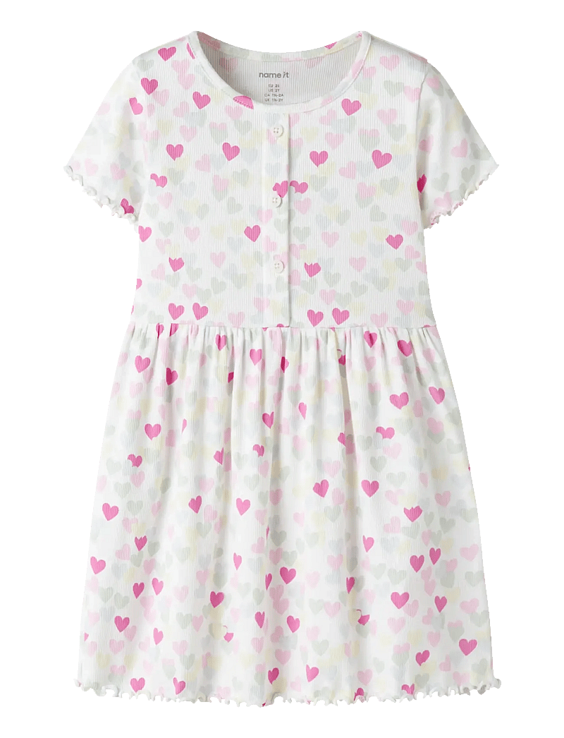 name it - NMFVEMIA SS DRESS - kortærmede hverdagskjoler - cloud dancer - 0