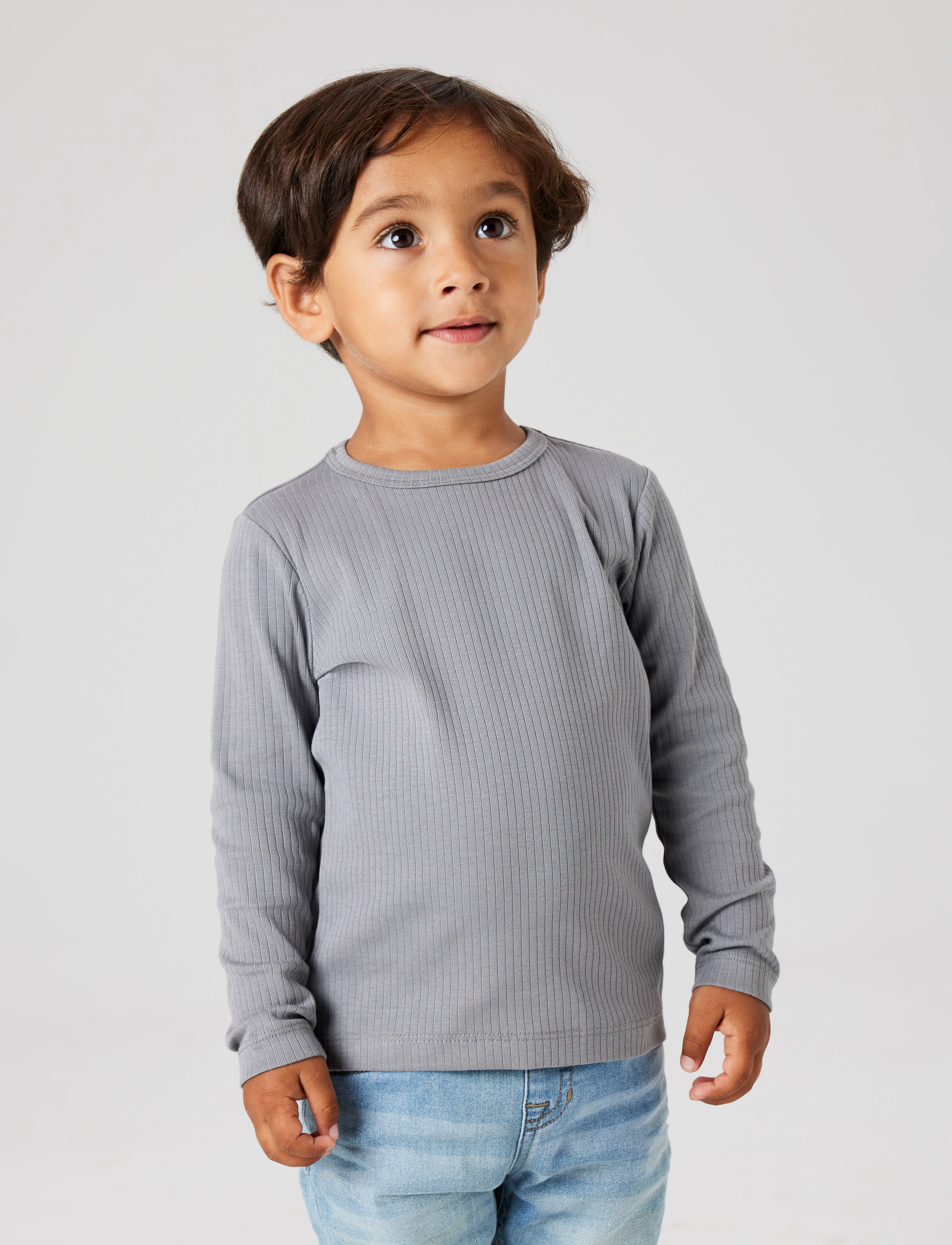 name it - NMMNOE LS SLIM TOP - mockingbird - 3