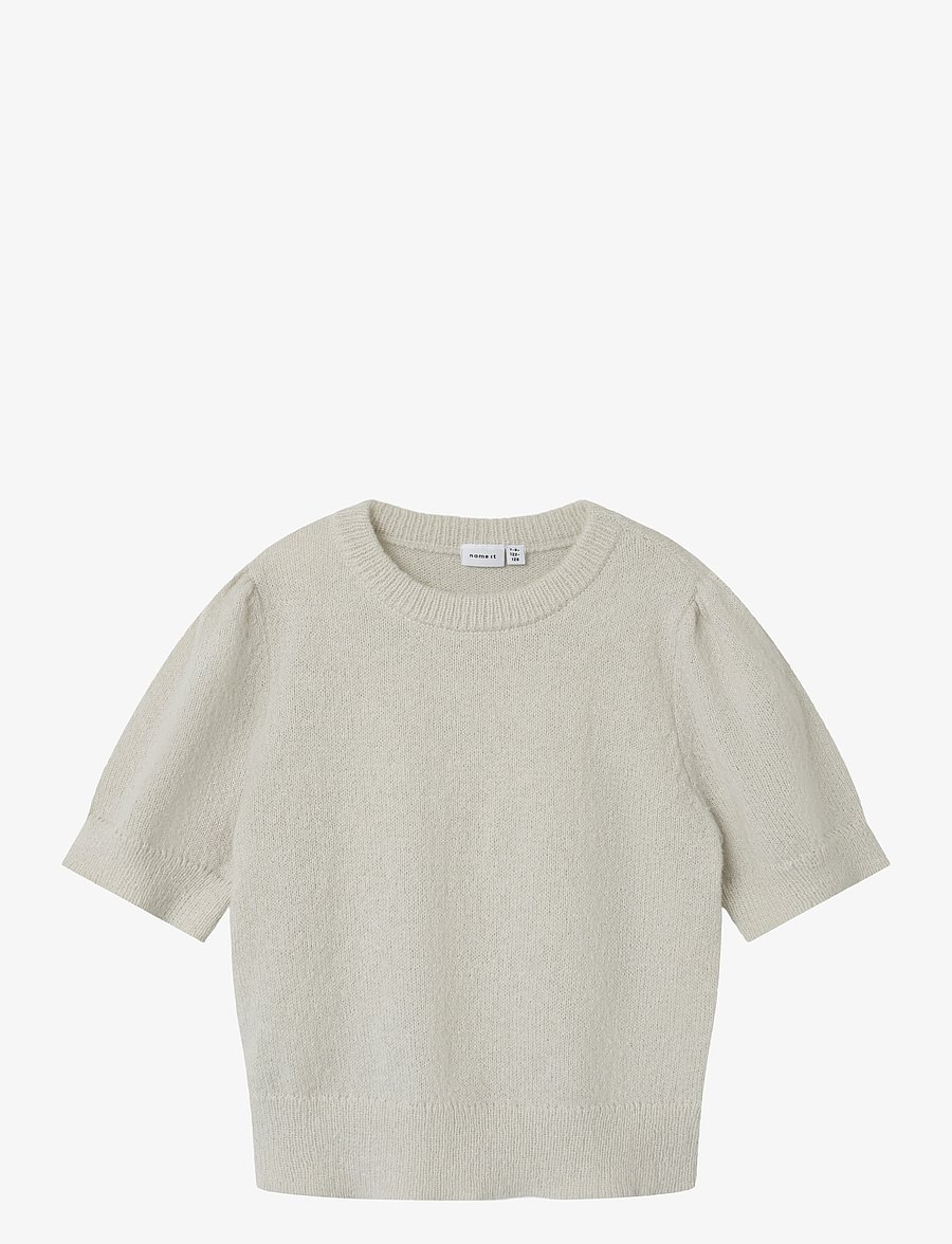 name it - NKFBABETH 2/4 SL KNIT - swetry - light grey melange - 0
