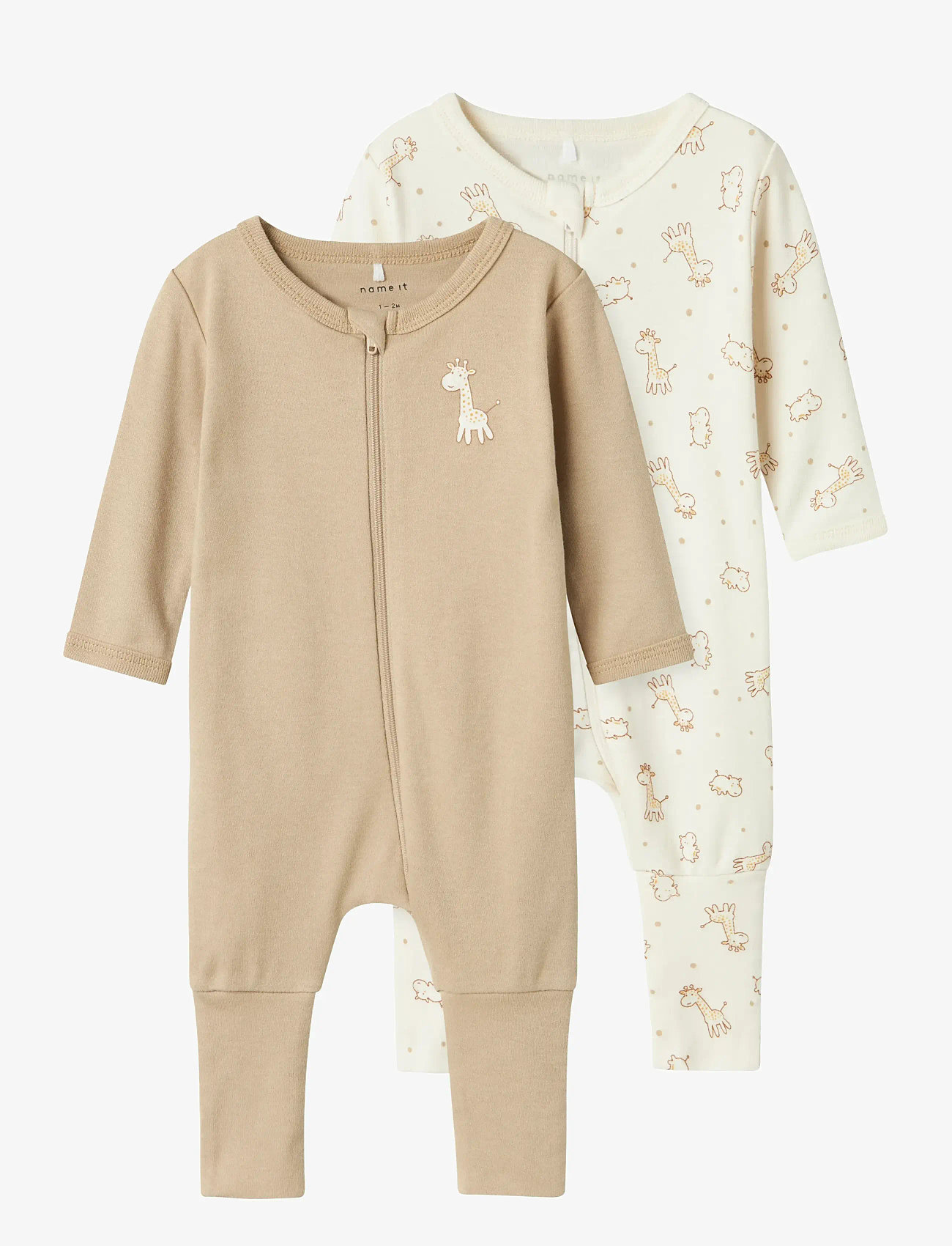 name it - NBNNIGHTSUIT 2P ZIP FF JET GIRAFFE NOOS - schlafoveralls - jet stream - 1