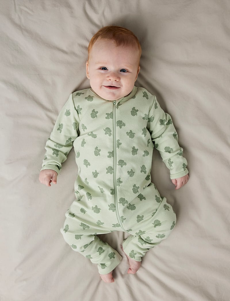 name it - NBMNIGHTSUIT 2P ZIP FF SEA ELEPHANT NOOS - sea foam - 0