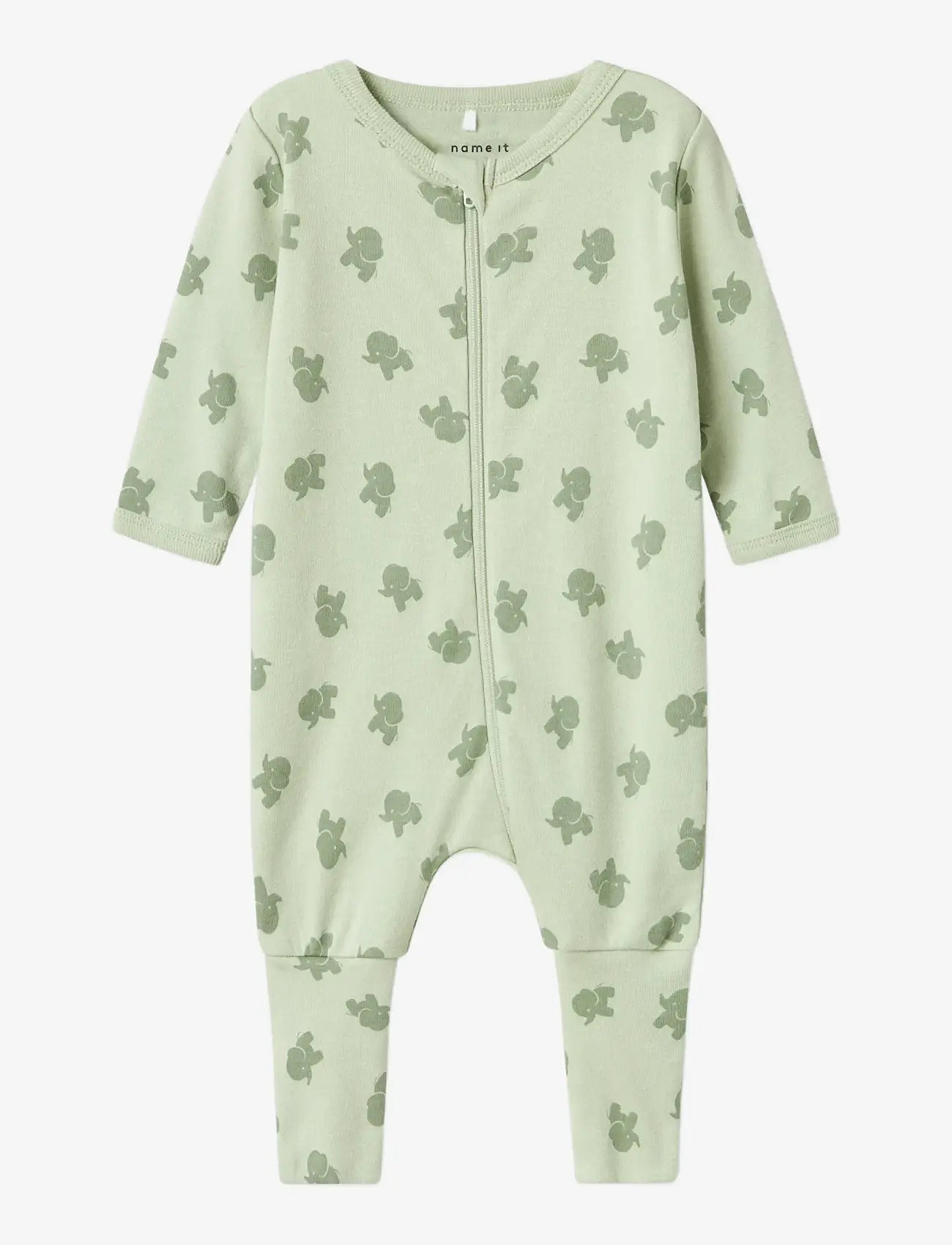 name it - NBMNIGHTSUIT 2P ZIP FF SEA ELEPHANT NOOS - magamiskombinesoonid - sea foam - 3