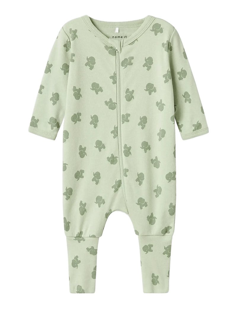 name it - NBMNIGHTSUIT 2P ZIP FF SEA ELEPHANT NOOS - magamiskombinesoonid - sea foam - 3