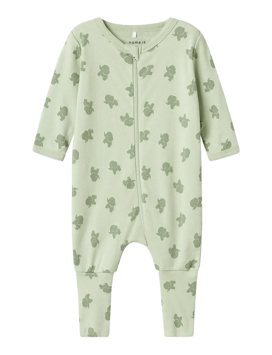 name it - NBMNIGHTSUIT 2P ZIP FF SEA ELEPHANT NOOS - sea foam - 3