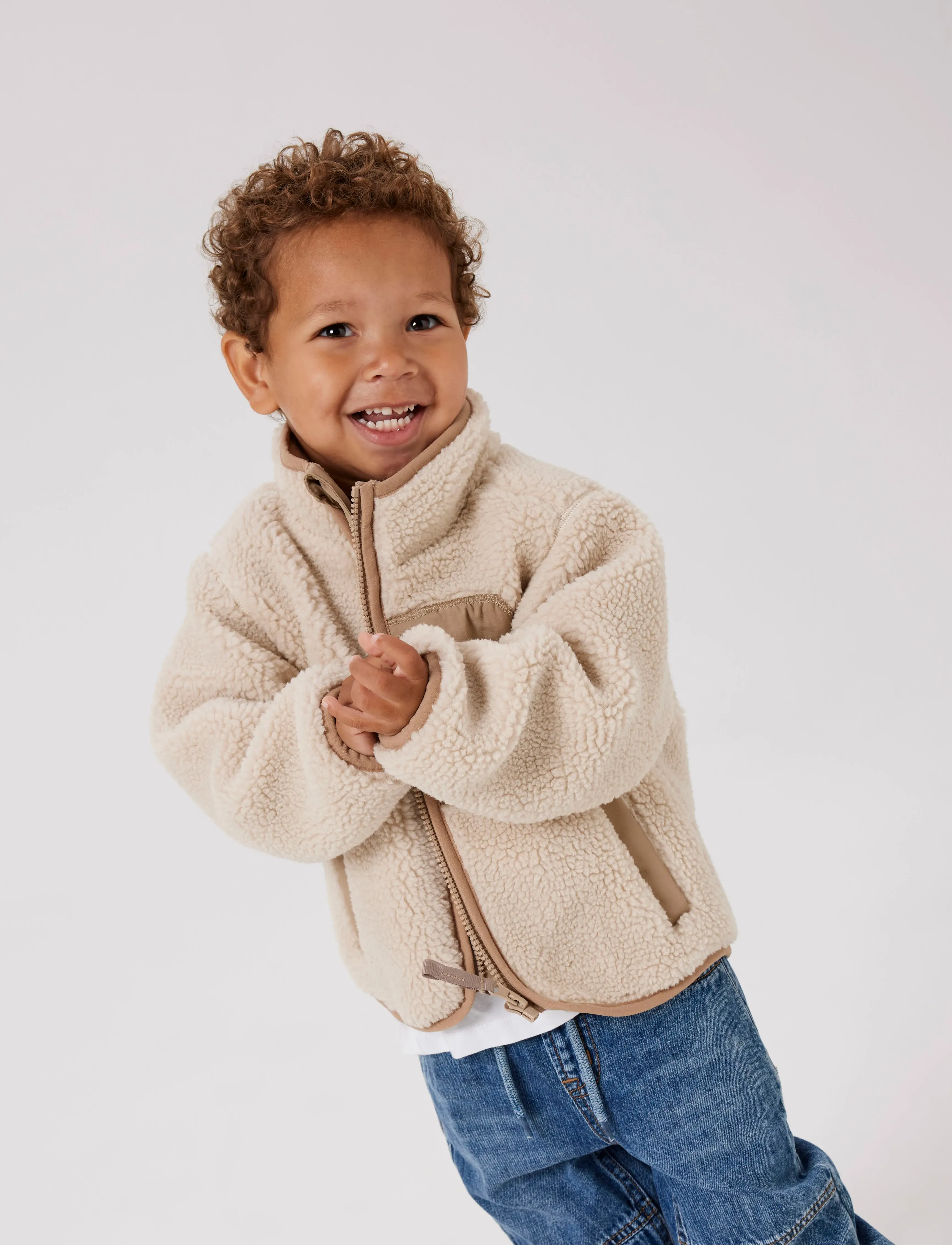 name it - NMNMATTIA SHERPA JACKET PB - moonbeam - 4
