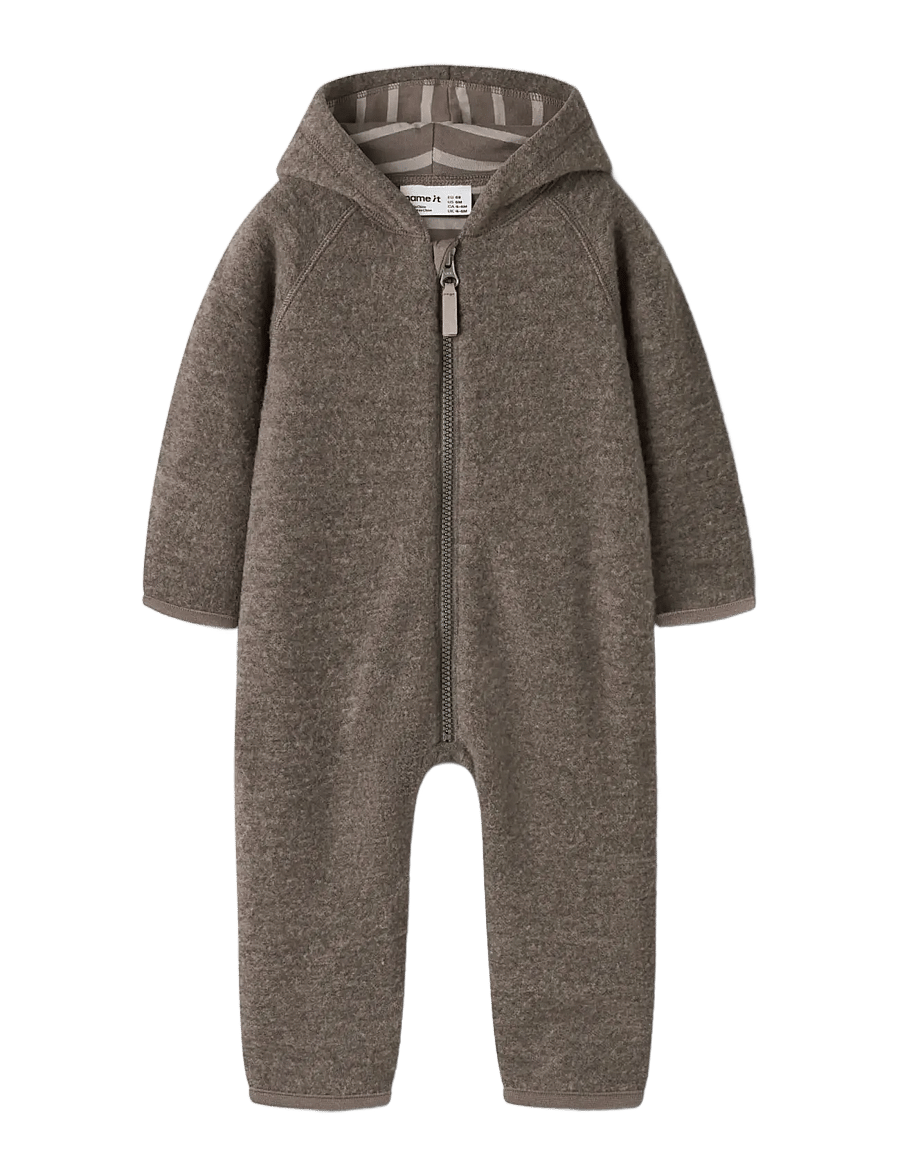 name it - NBFWMINO WOOL BRU SUIT W/LINING - buksedragter - morel - 2