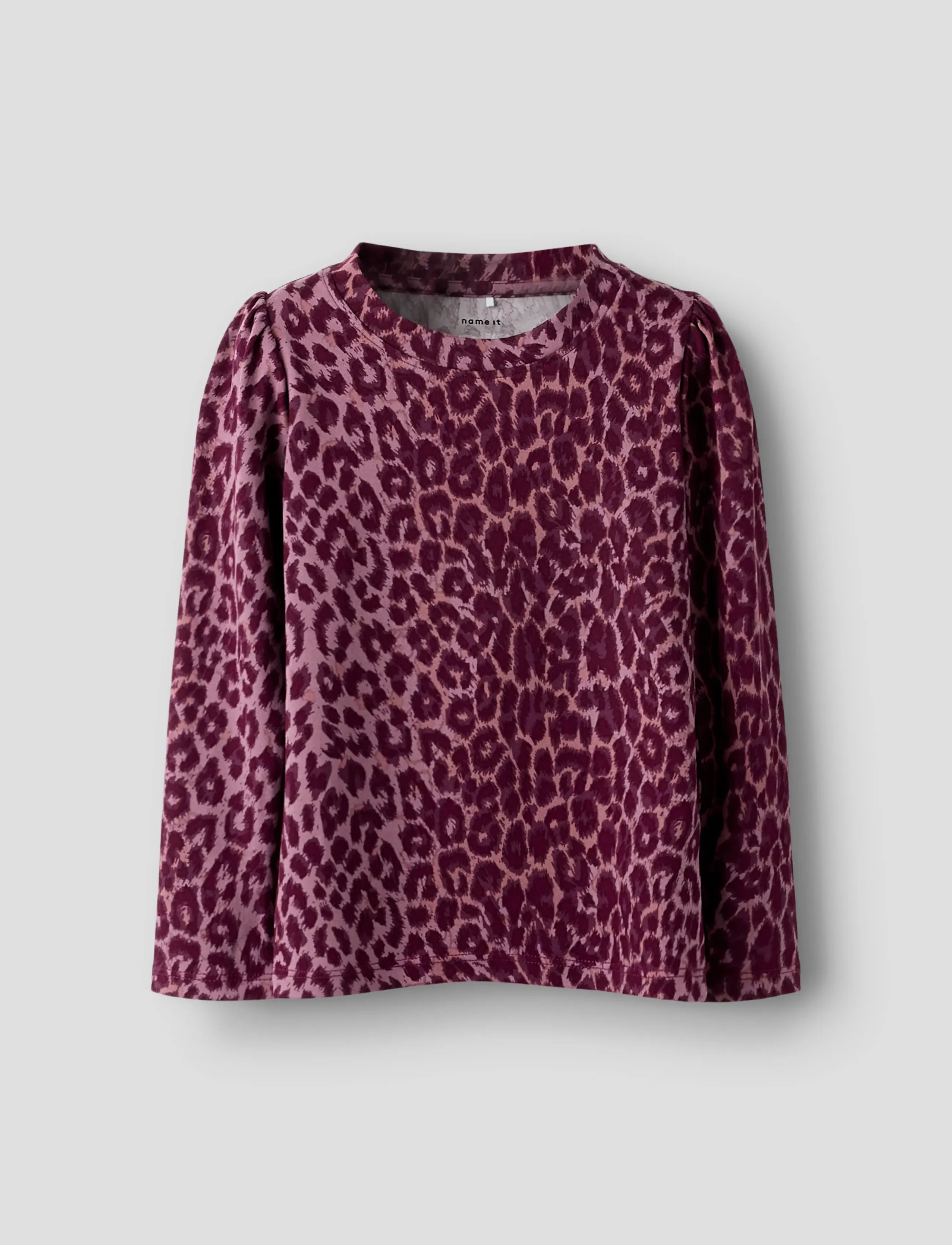 name it Nmfnuni Ls Top, Børn, Leopard Print Sweatshirt, Bordeaux, Str: 98