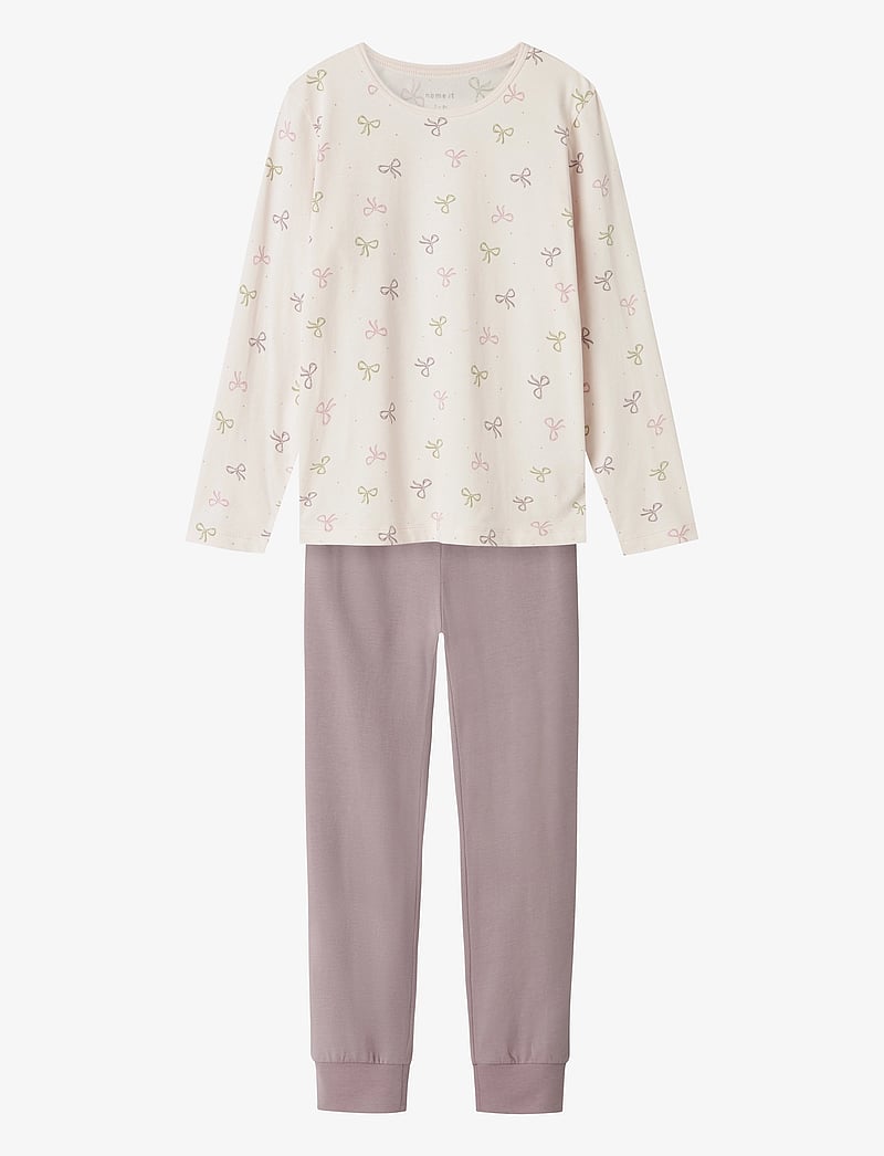 name it - NKFNIGHTSET BARELY PINK BOW NOOS - pyjama-sets - barely pink - 1