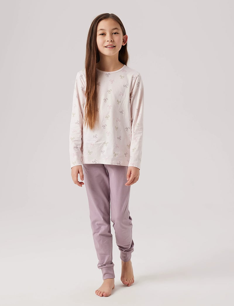 name it - NKFNIGHTSET BARELY PINK BOW NOOS - pyjama-sets - barely pink - 0