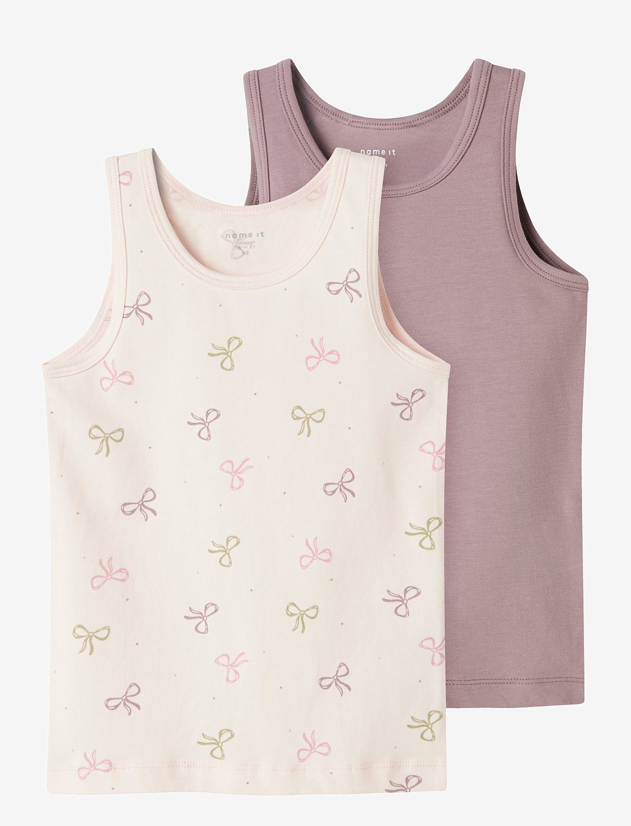name it - NMFTANK TOP 2P BARELY PINK BOW NOOS - Ærmeløs undertrøje - barely pink - 0