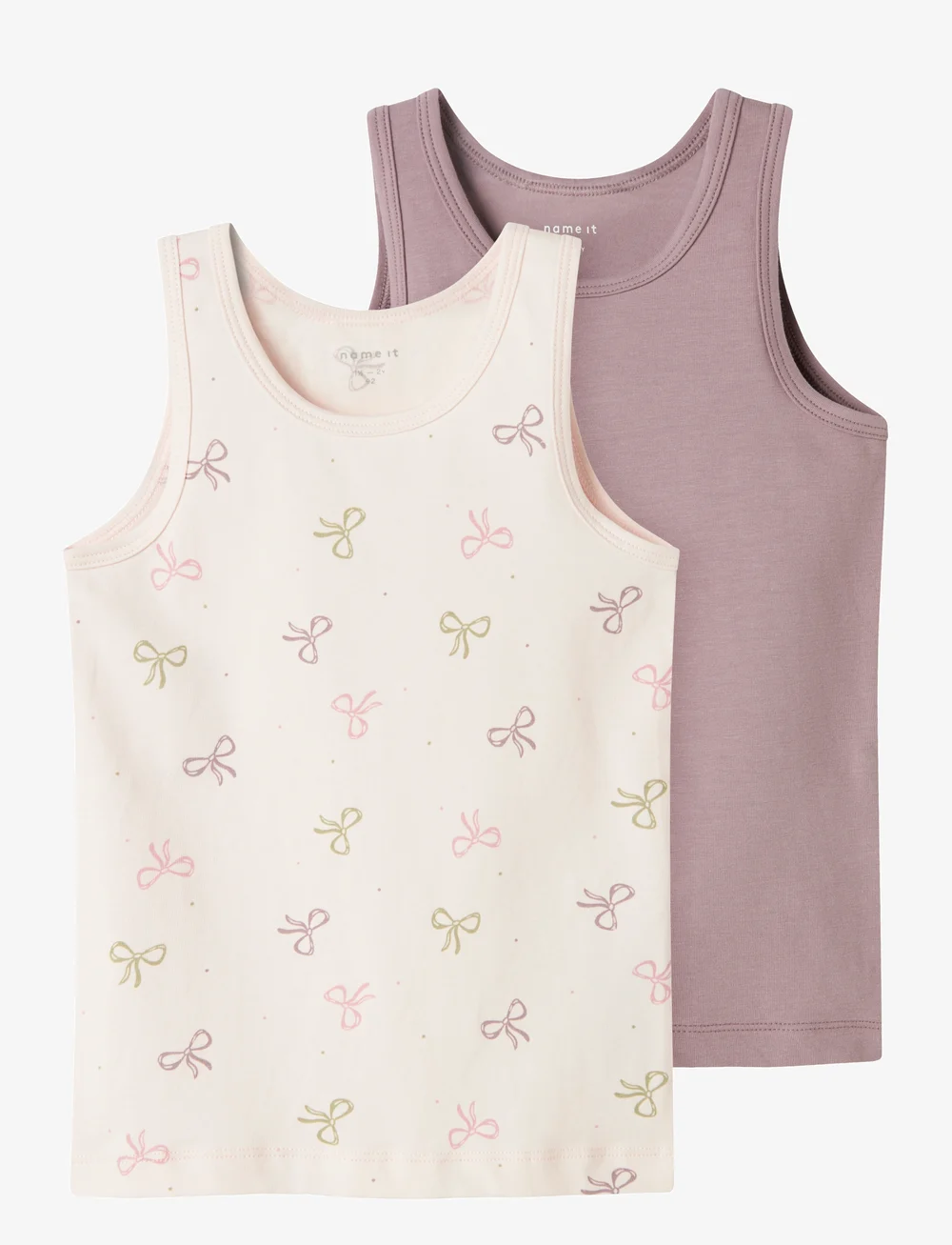 name it - NMFTANK TOP 2P BARELY PINK BOW NOOS - tanktops - barely pink - 0
