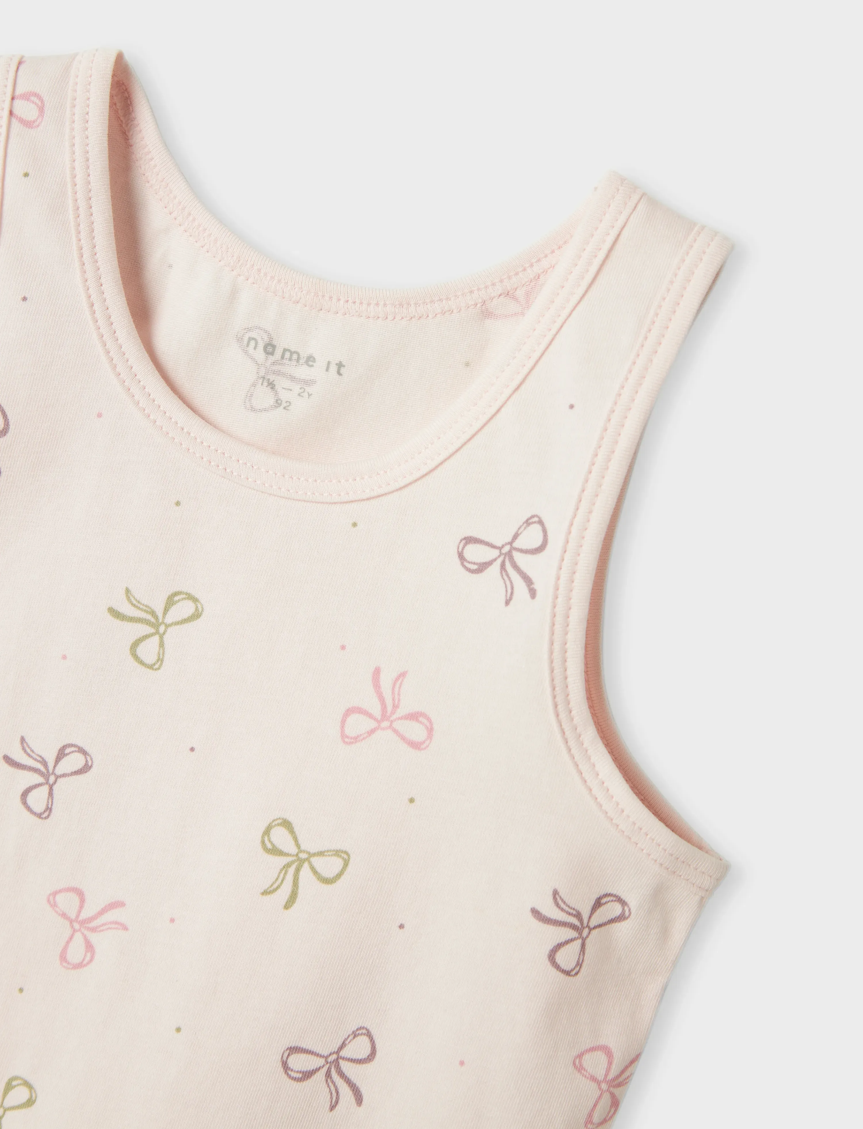 name it - NMFTANK TOP 2P BARELY PINK BOW NOOS - tanktops - barely pink - 2