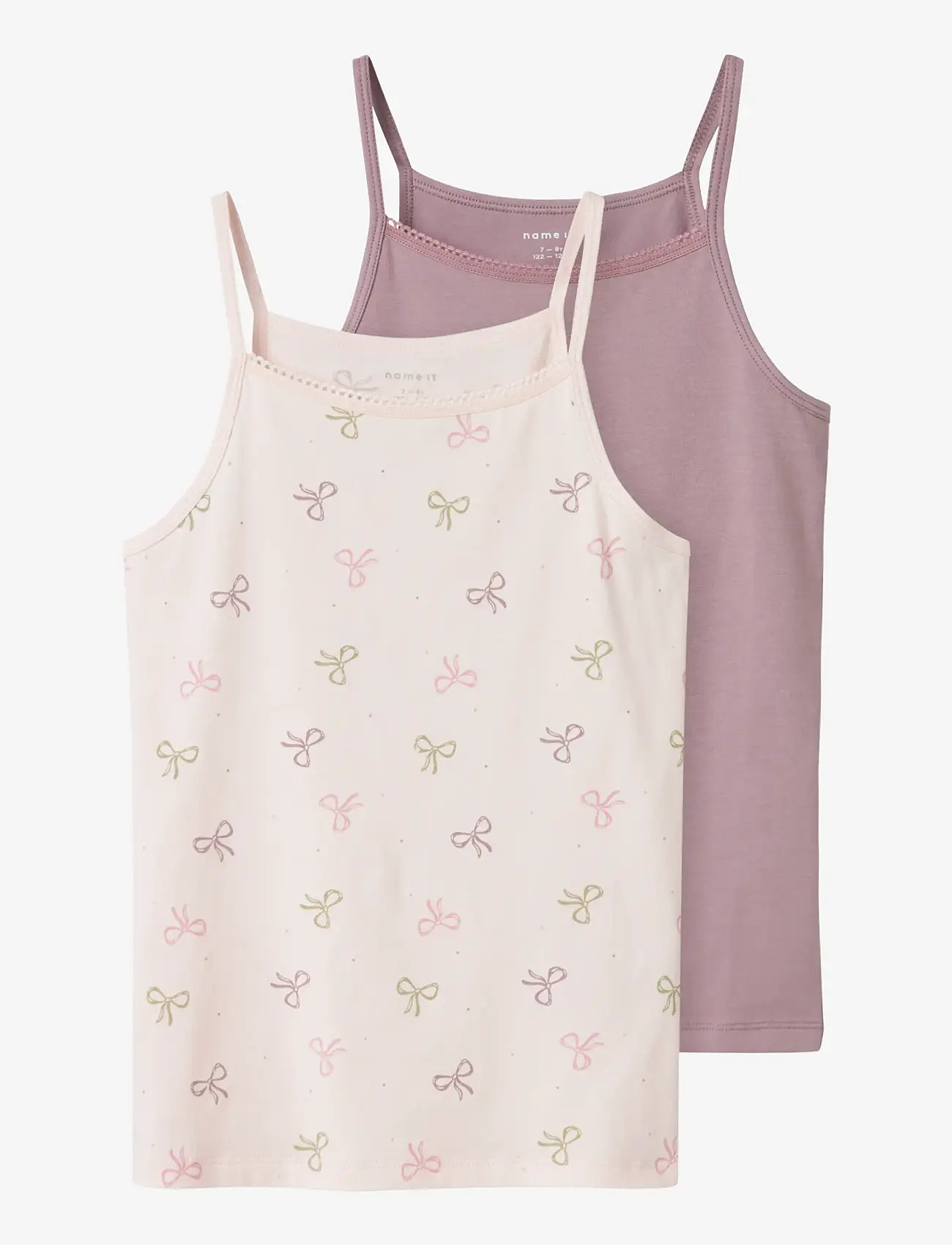 name it - NKFSTRAP TOP 2P BARELY PINK BOW NOOS - linnen - barely pink - 1