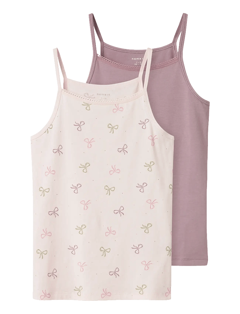 name it - NKFSTRAP TOP 2P BARELY PINK BOW NOOS - linnen - barely pink - 1