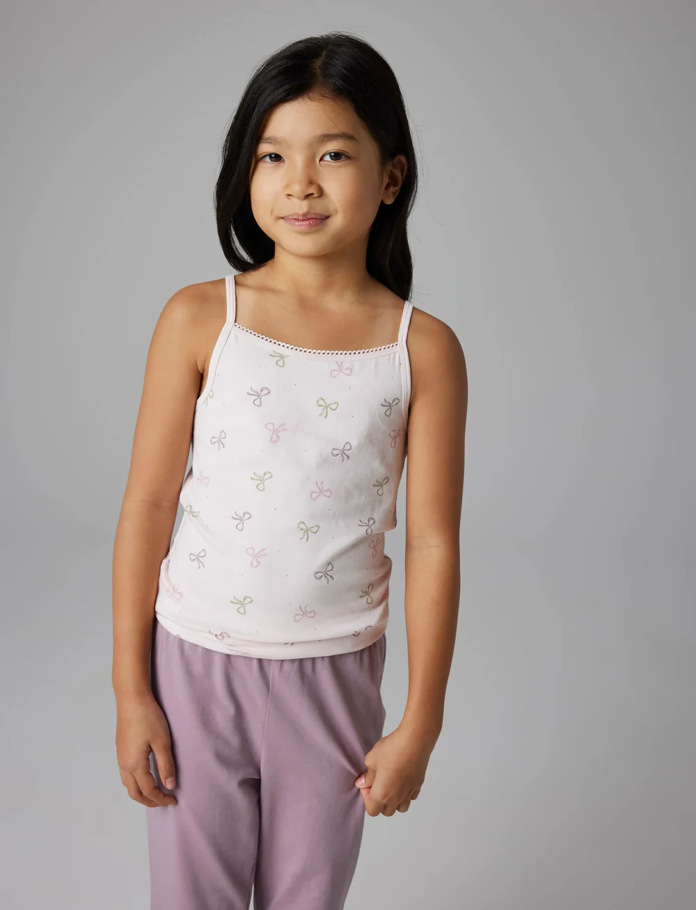 name it - NKFSTRAP TOP 2P BARELY PINK BOW NOOS - linnen - barely pink - 0