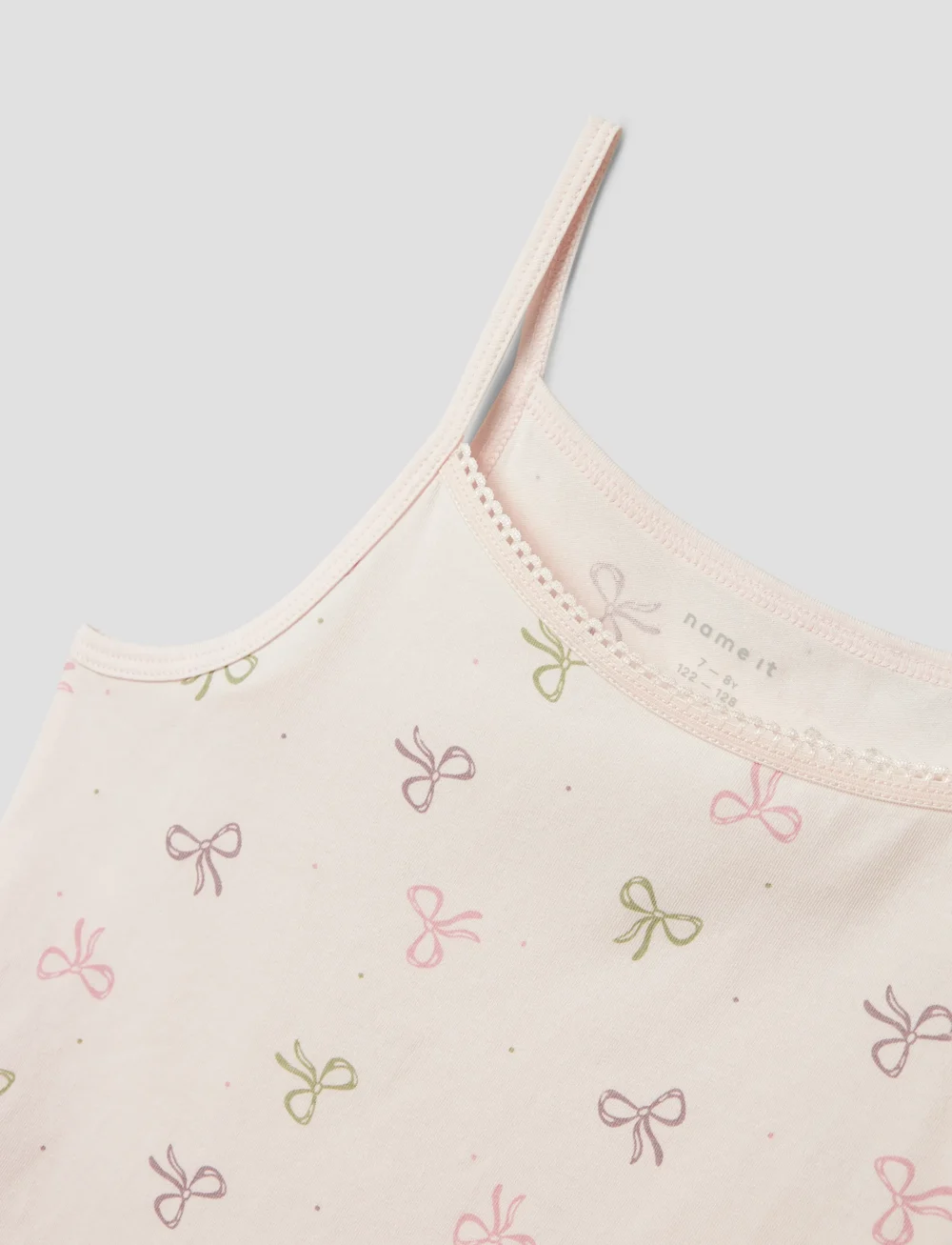 name it - NKFSTRAP TOP 2P BARELY PINK BOW NOOS - linnen - barely pink - 4