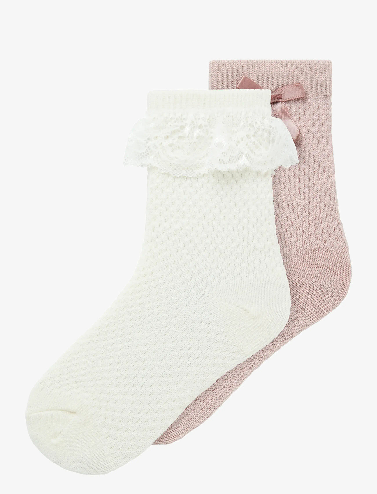 name it - NMFWAKMA WO/BL STRUCTURE 2P SOCK - strumpor - snow white - 0