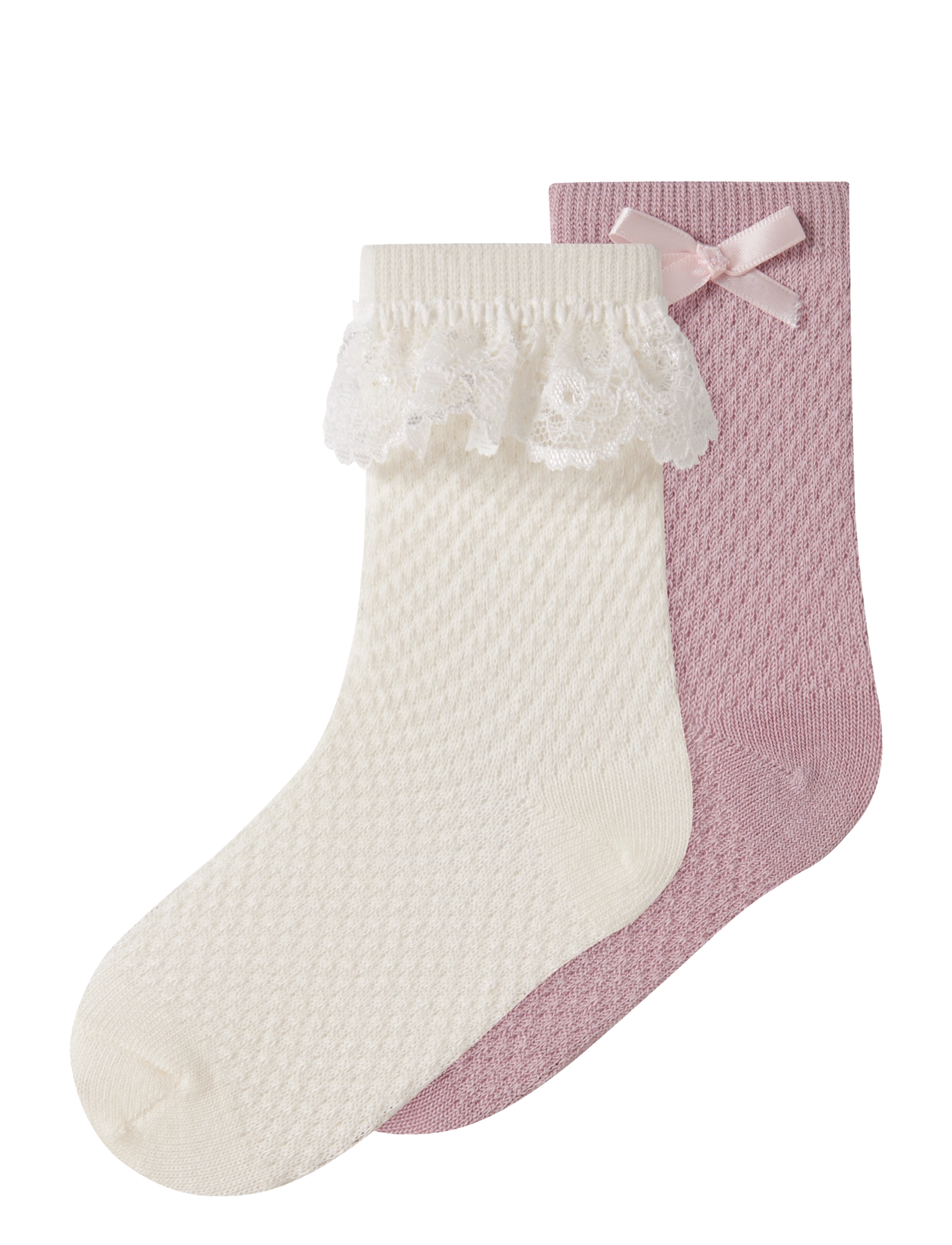 name it NMFWAKMA WO/BL STRUCTURE 2P SOCK - Wolle - VIOLET ICE / pink/rose