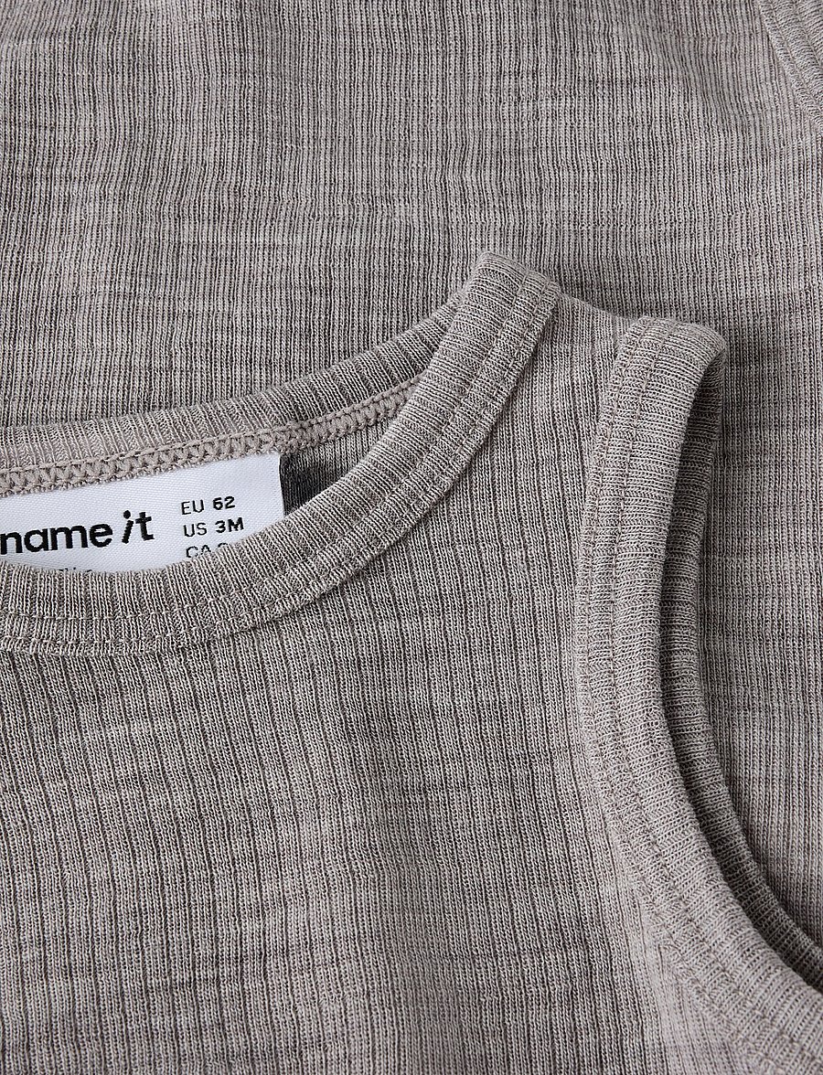 name it - NBNWAX WOOL RIB TANK BODY - base layer baby - satellite - 3